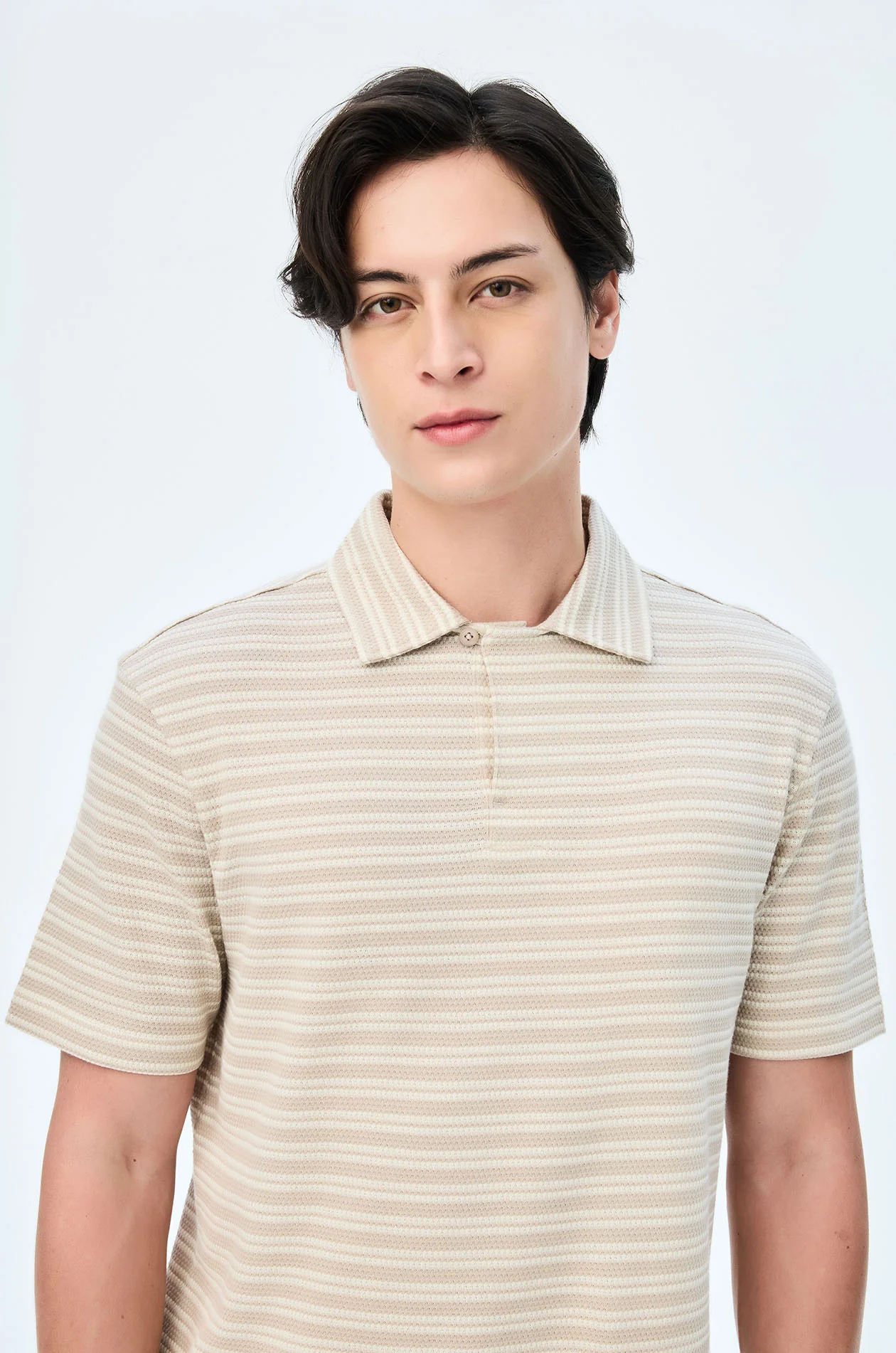 Striped Jacquard Polo Shirt - Image 3