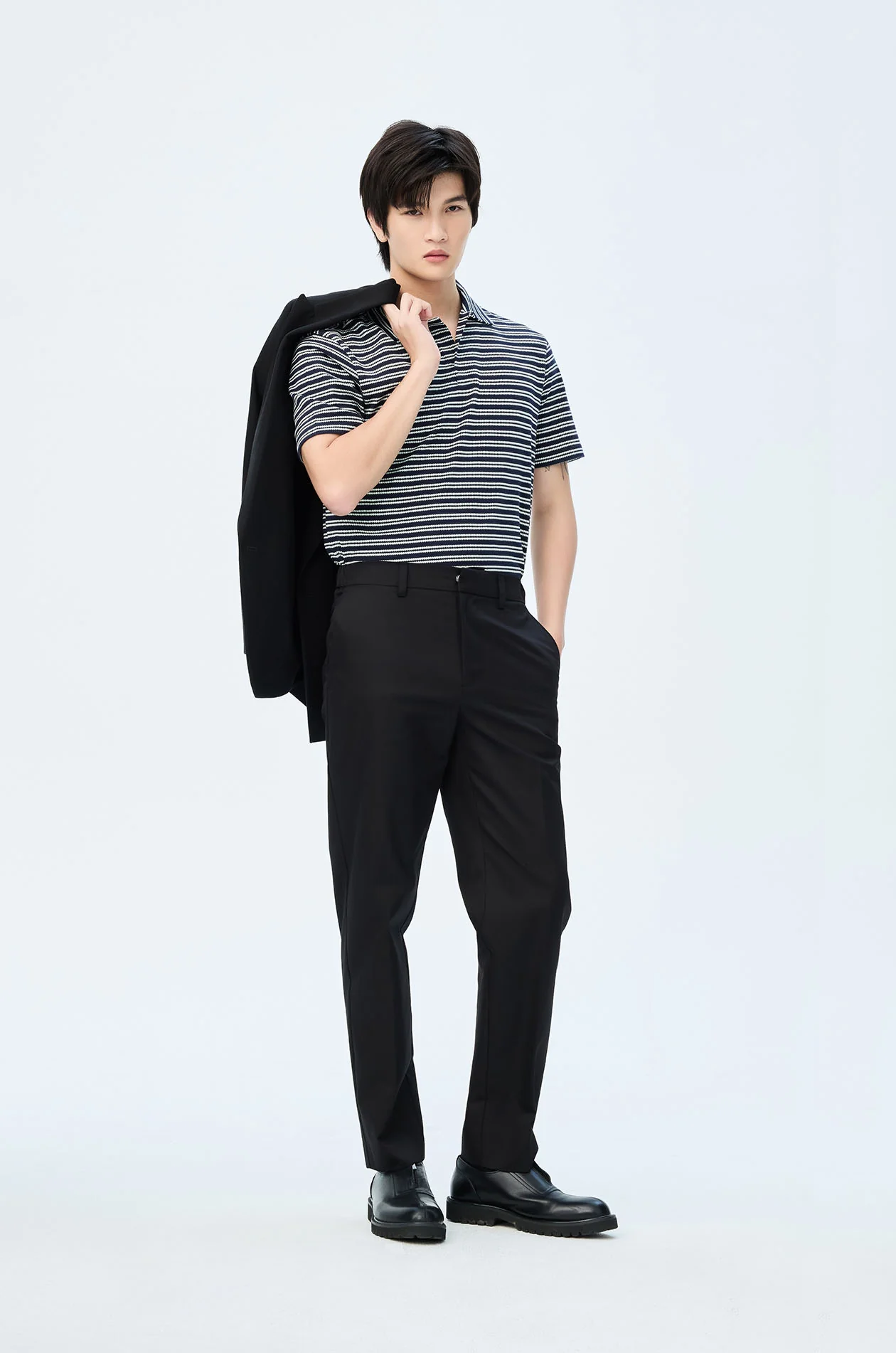 Striped Jacquard Polo Shirt - Image 6