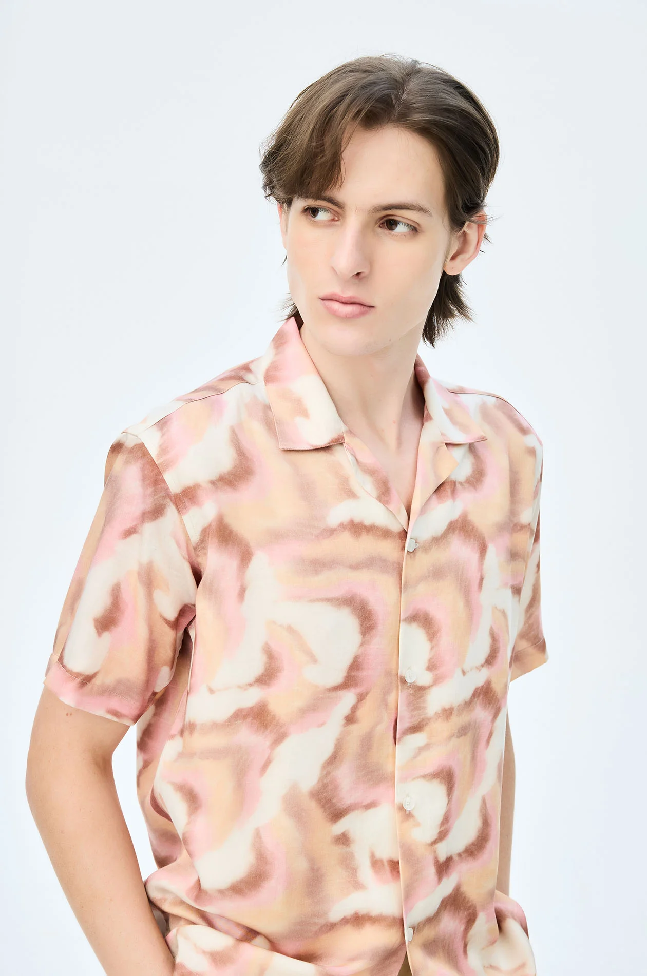 Abstract Brushstroke Motif Shirt - Image 3
