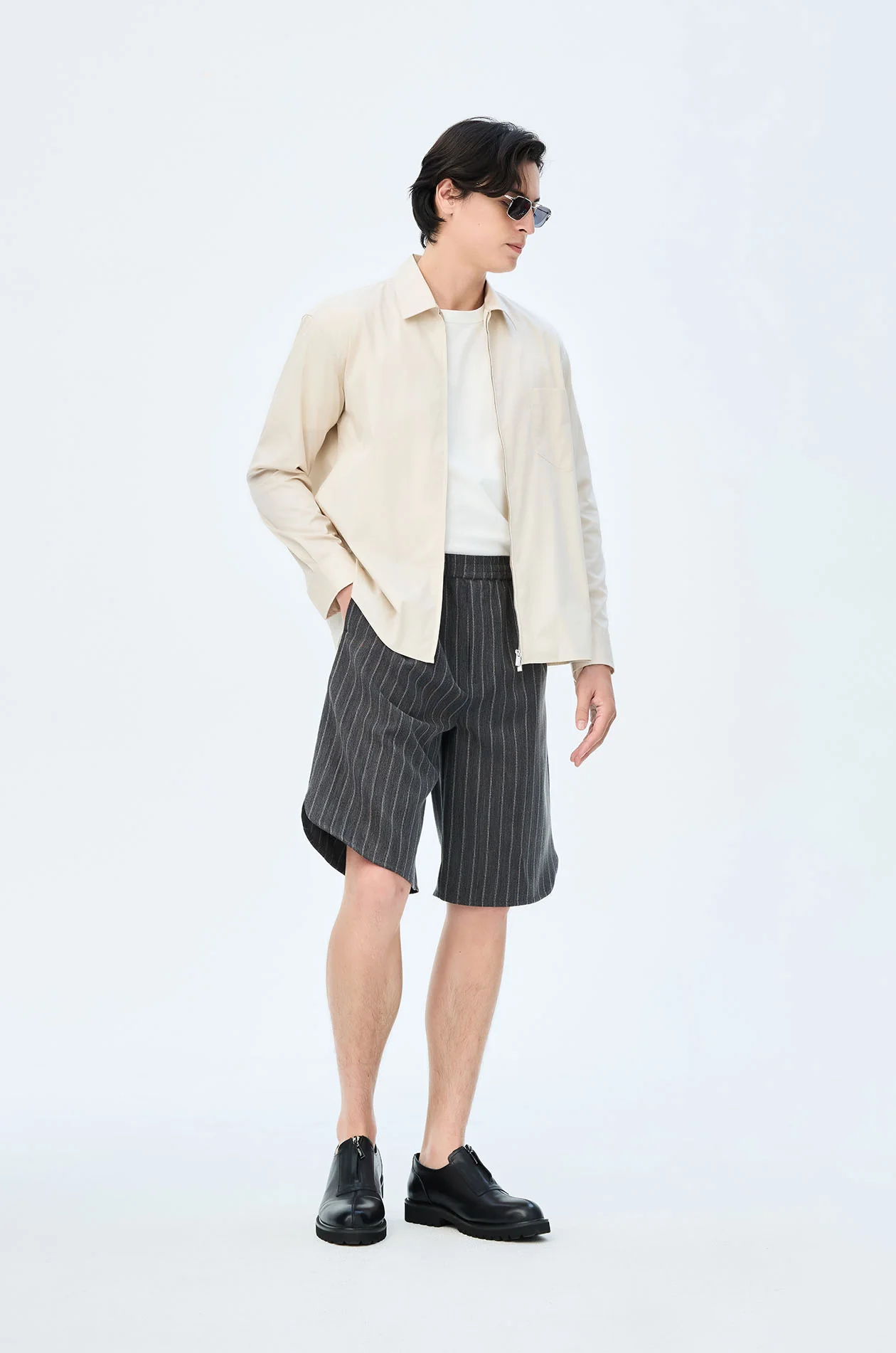 Striped Herringbone Shorts - Image 4