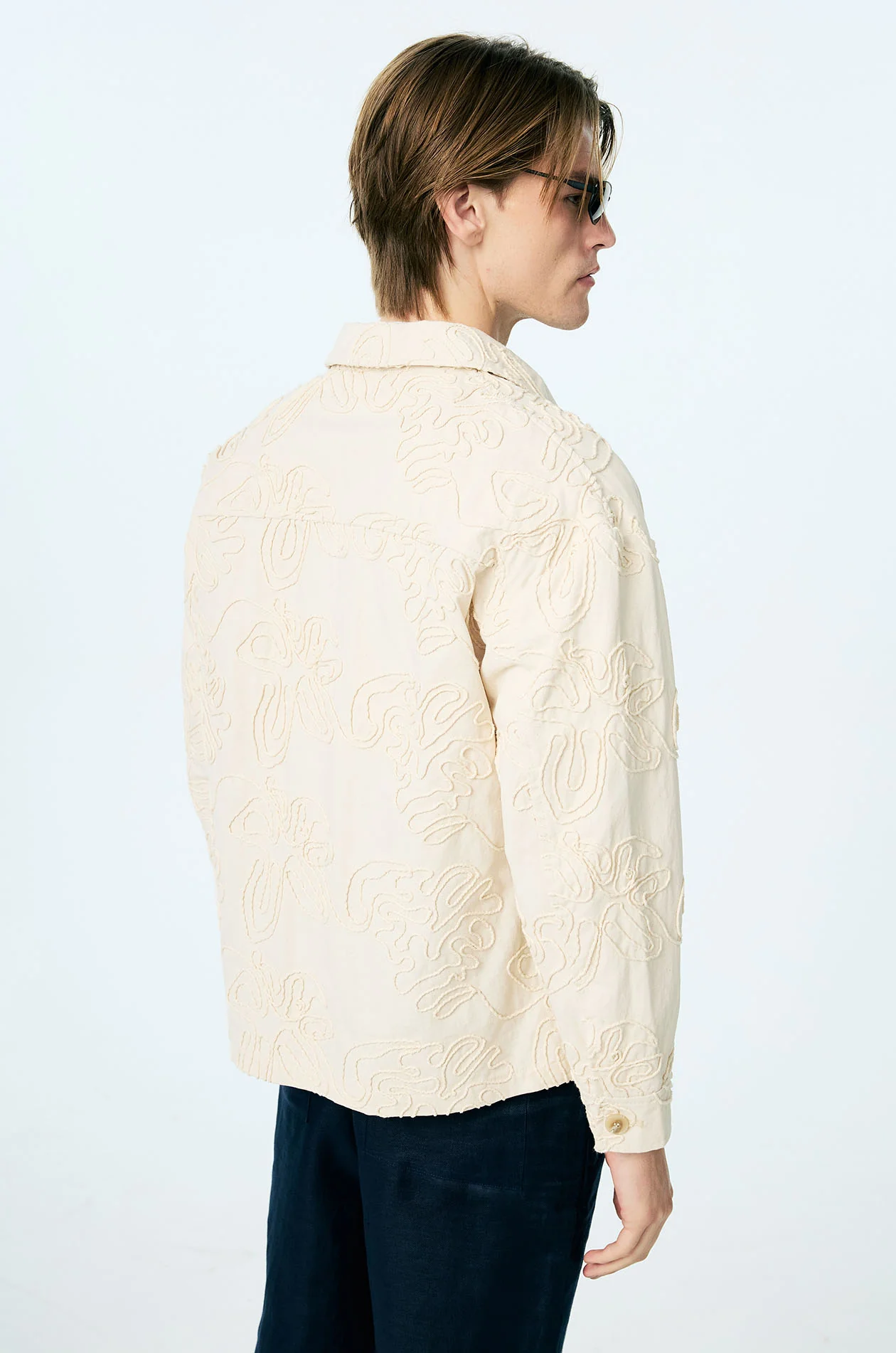 Botanical Rope Embellished Chore Jacket - Image 4