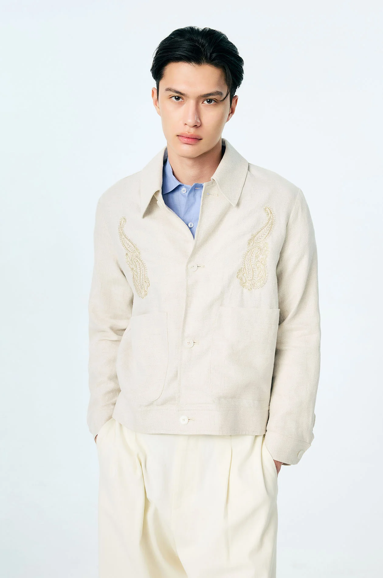 Paisley Embroidered Blouson Jacket