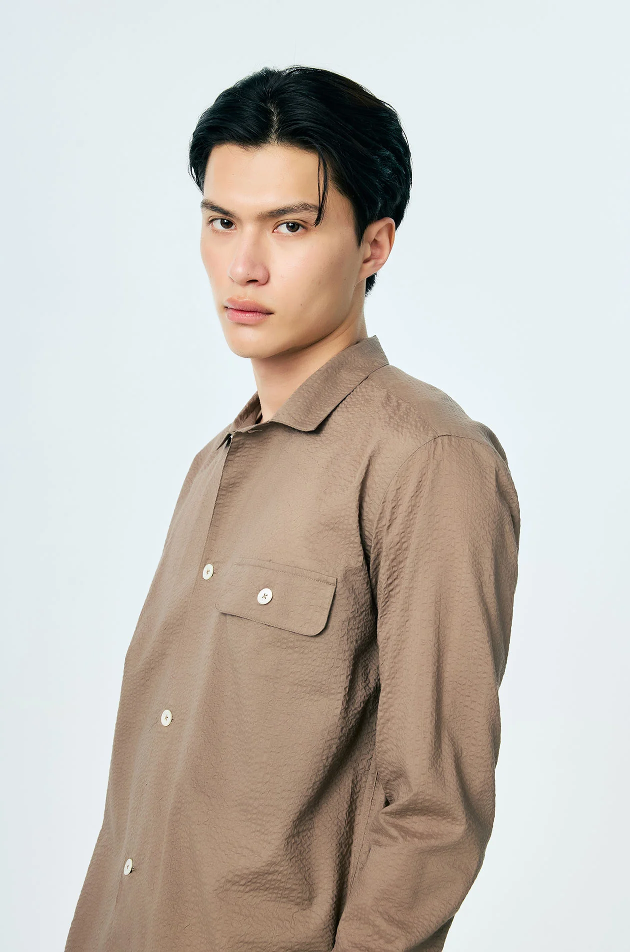 Crinkled Cotton Lawn Pocket Shirt - Image 3