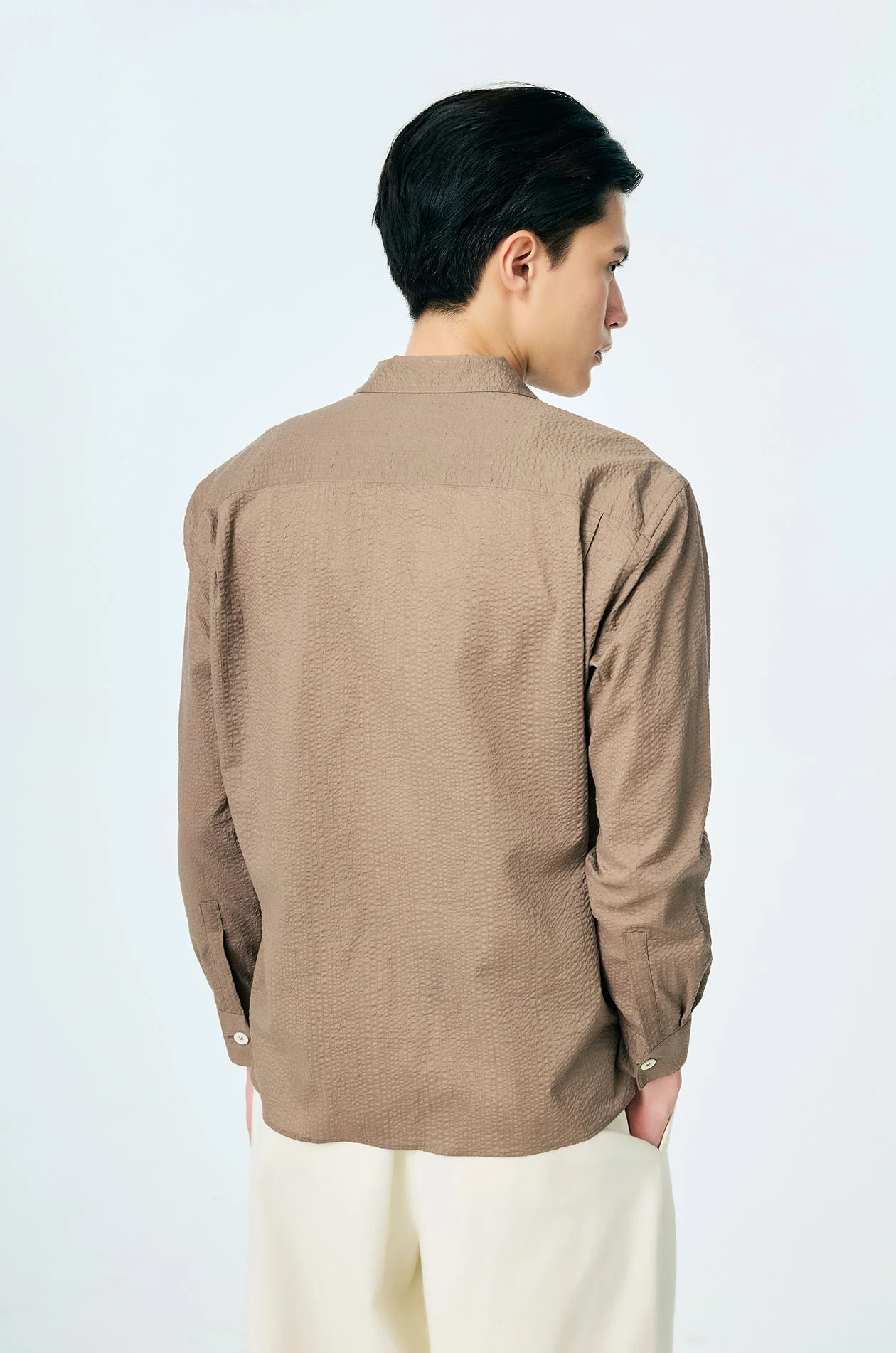 Crinkled Cotton Lawn Pocket Shirt - Image 4