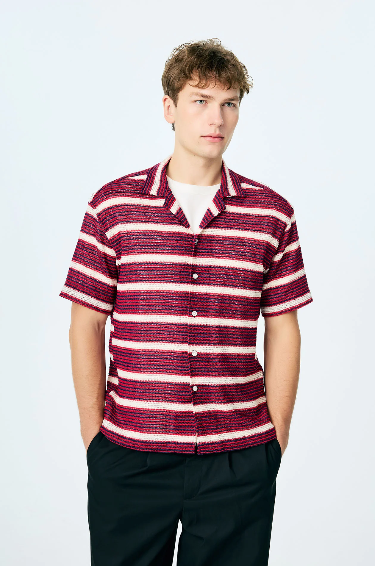 Striped Crochet Resort Shirt - Image 2