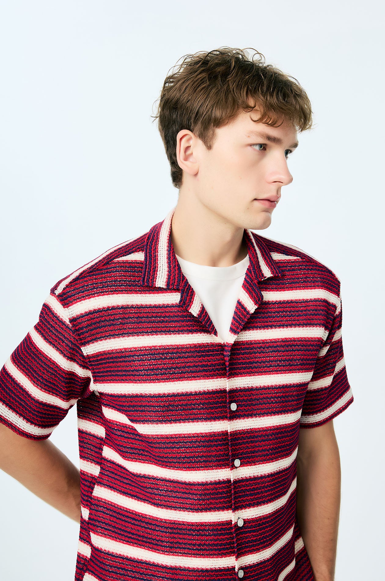 Striped Crochet Resort Shirt - Image 3
