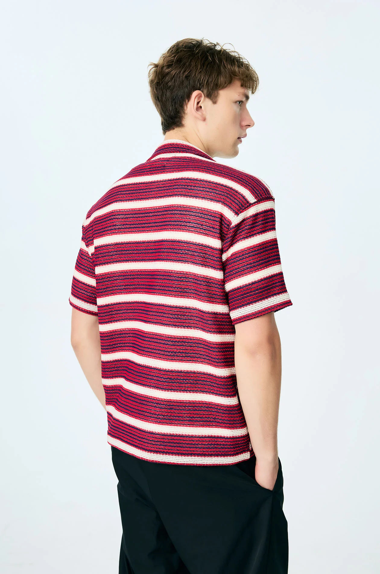 Striped Crochet Resort Shirt - Image 4