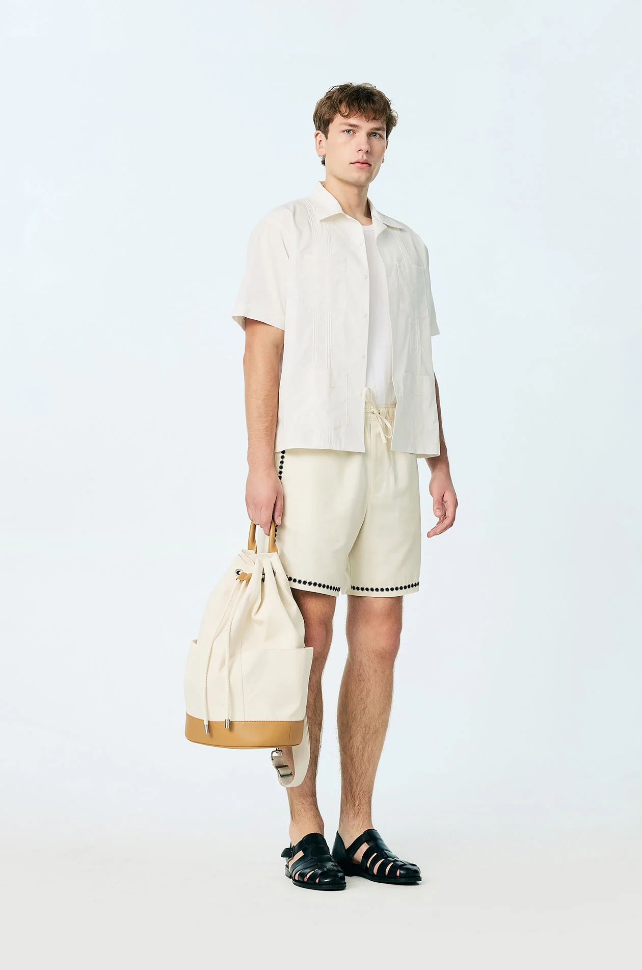 Embroidered Trim Easy Shorts