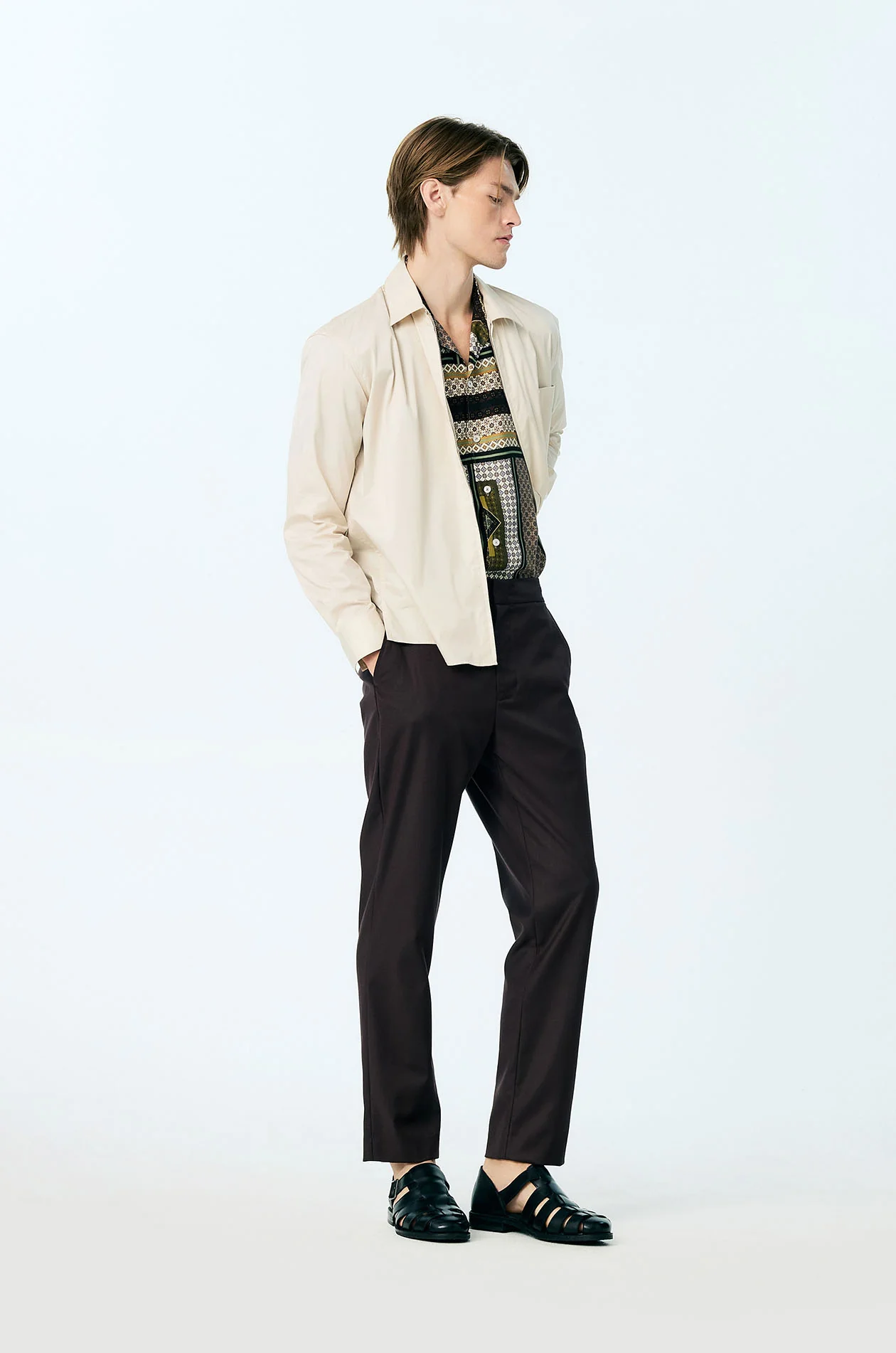 Geometric Tile Print Viscose Resort Shirt - Image 4