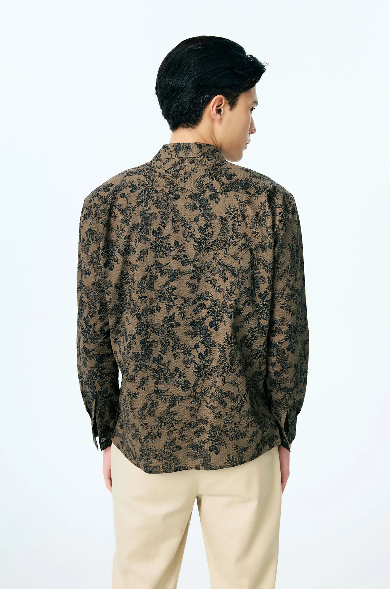 Botanical Print Crinkled Pocket Shirt - Image 3