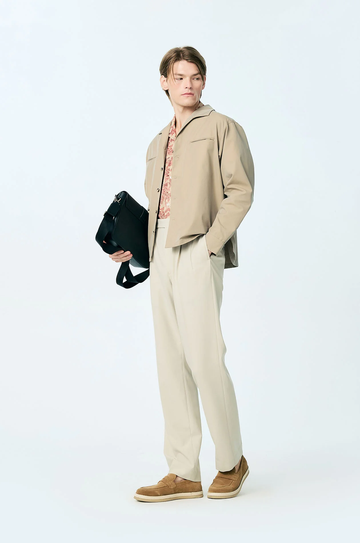 Botanical Print Crinkled Resort Shirt