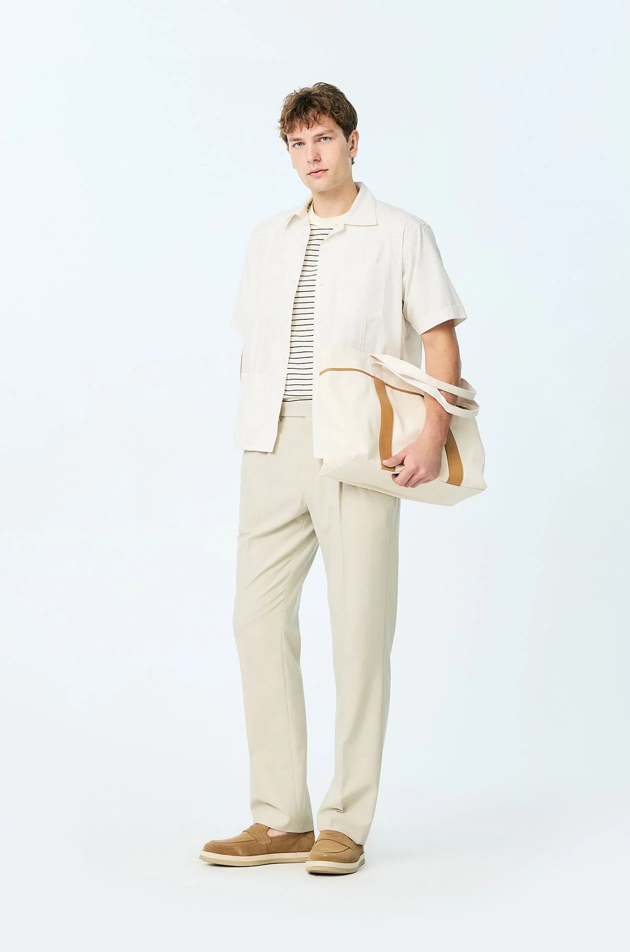 Striped French Terry Relaxed T-Shirt - Image 10