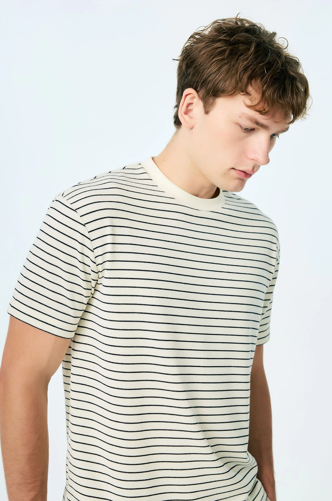 Striped French Terry Relaxed T-Shirt - Image 12