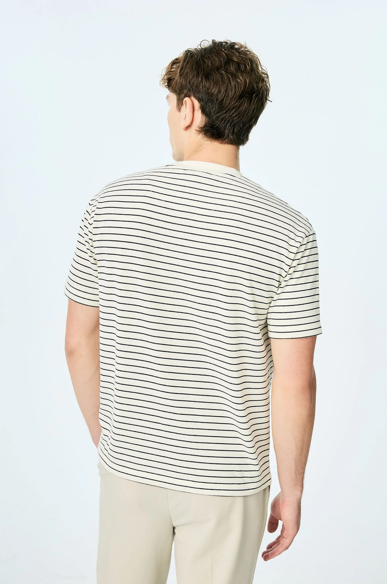 Striped French Terry Relaxed T-Shirt - Image 13