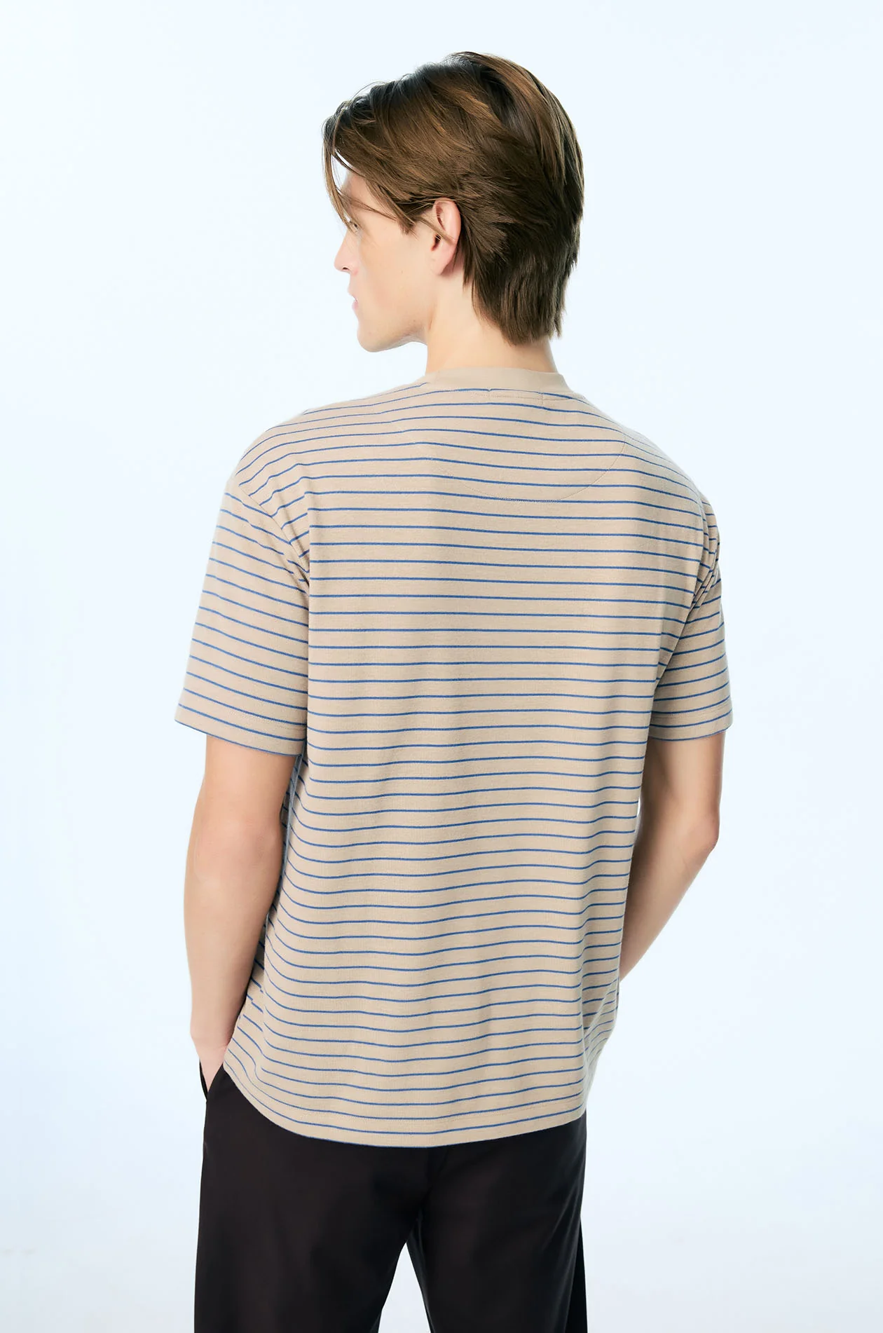 Striped French Terry Relaxed T-Shirt - Image 3