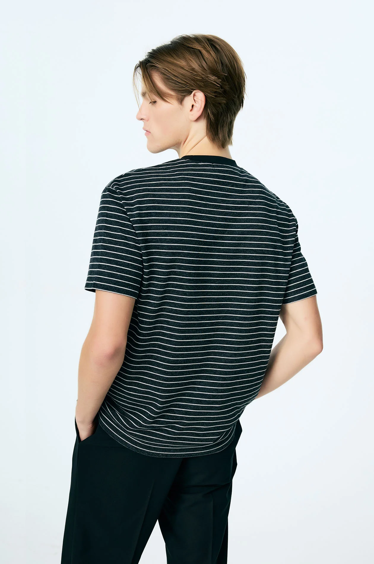 Striped French Terry Relaxed T-Shirt - Image 6
