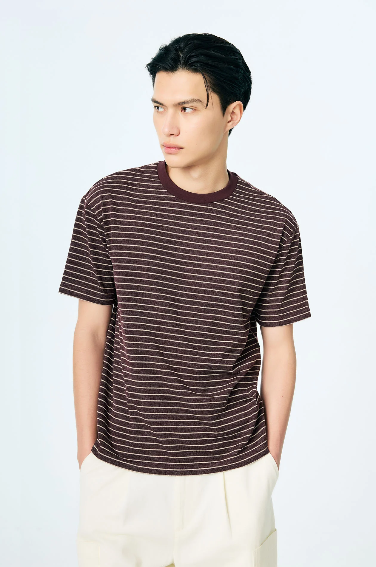 Striped French Terry Relaxed T-Shirt - Image 8