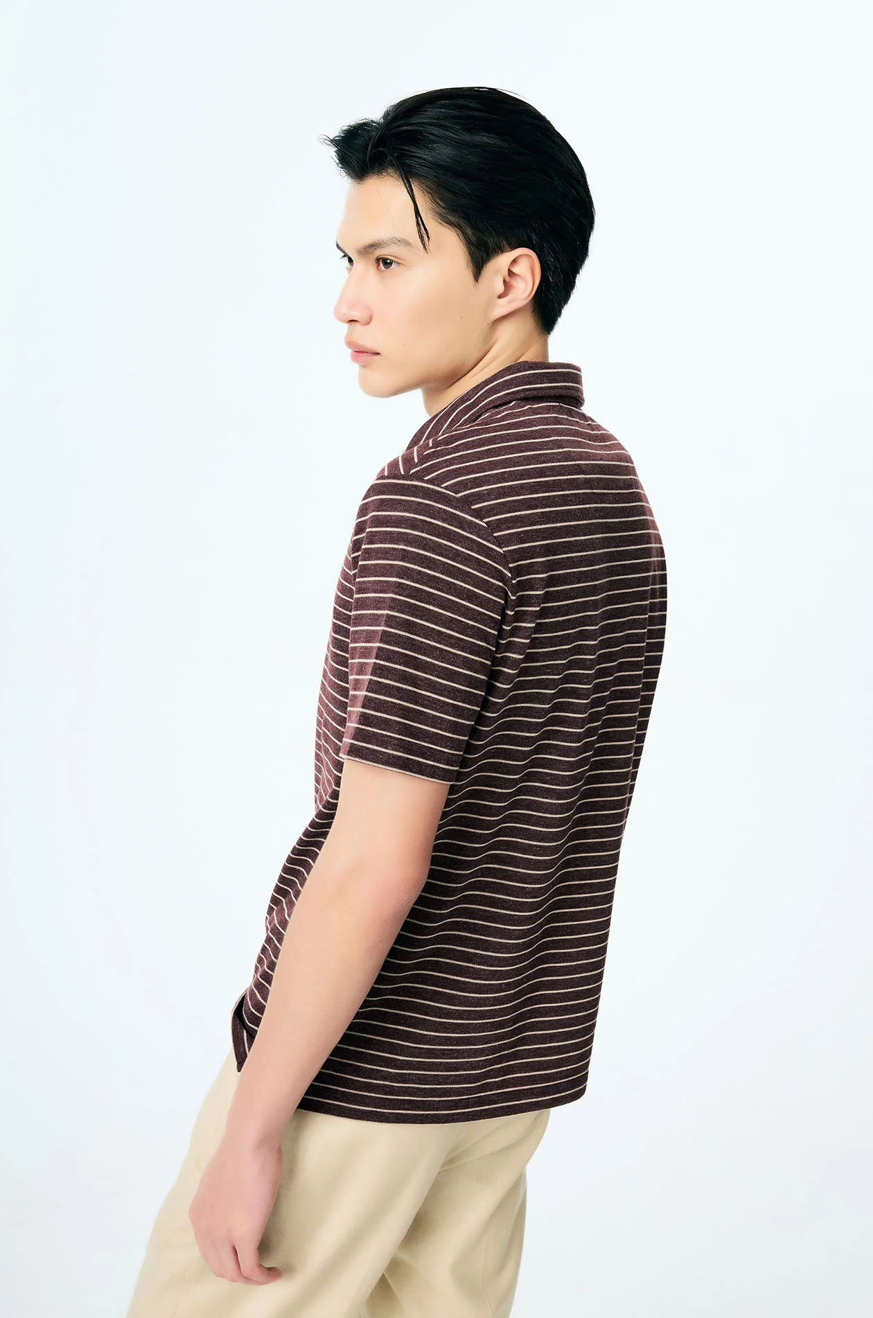 Striped French Terry Relaxed Polo - Image 11