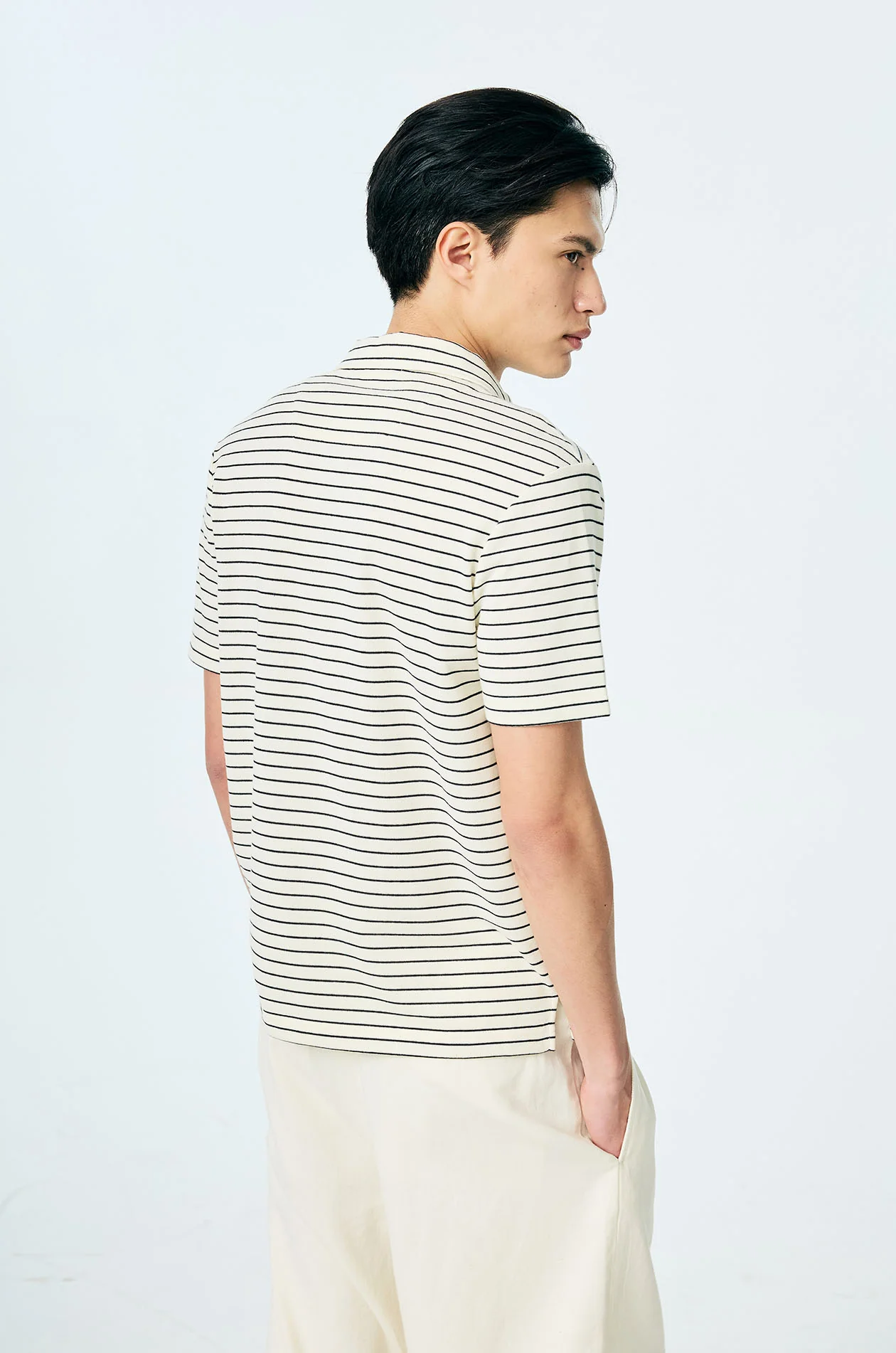 Striped French Terry Relaxed Polo - Image 15