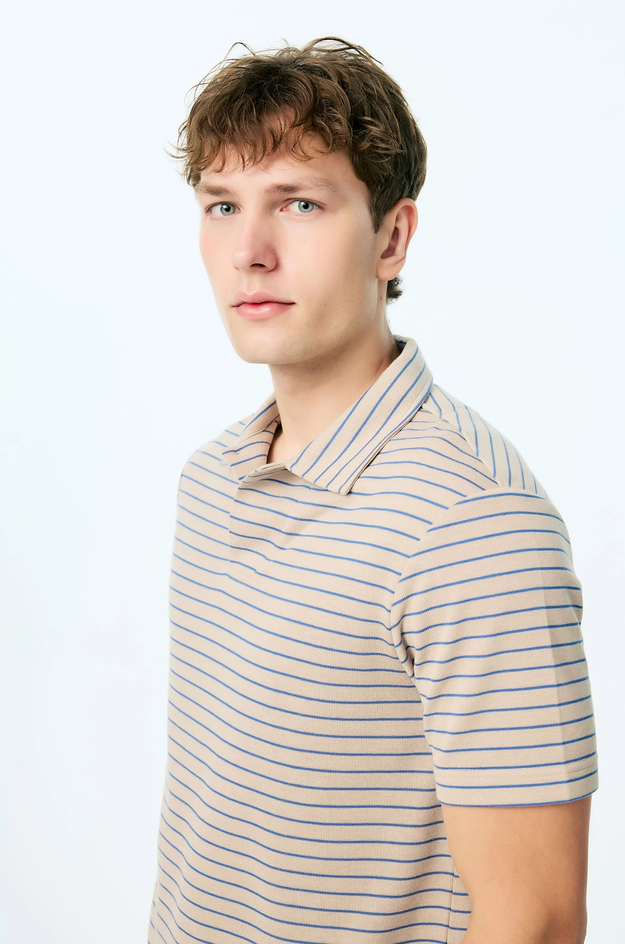 Striped French Terry Relaxed Polo - Image 3