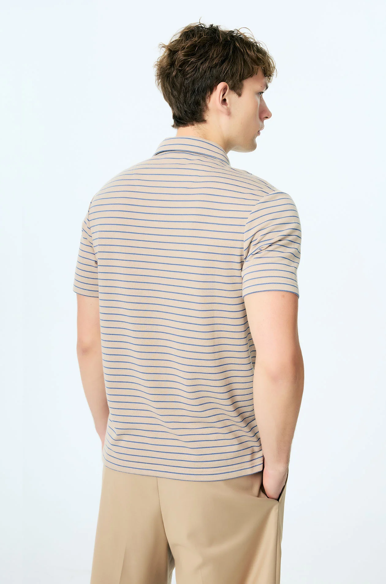 Striped French Terry Relaxed Polo - Image 4