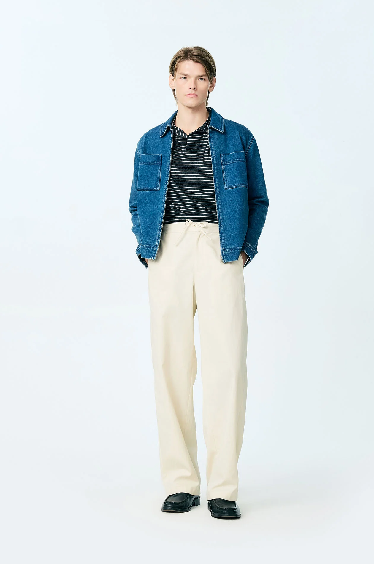 Striped French Terry Relaxed Polo - Image 5