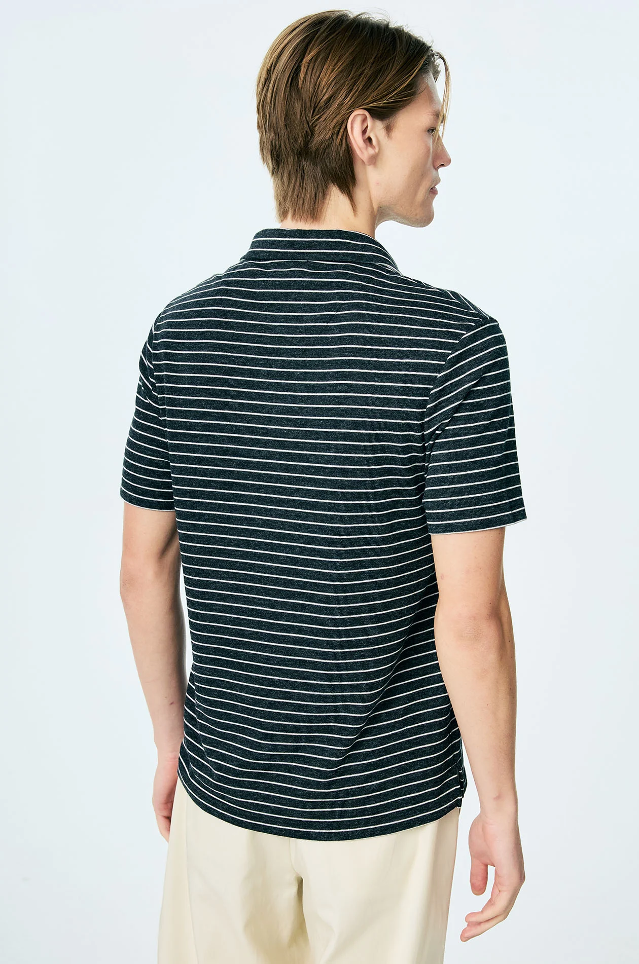 Striped French Terry Relaxed Polo - Image 7