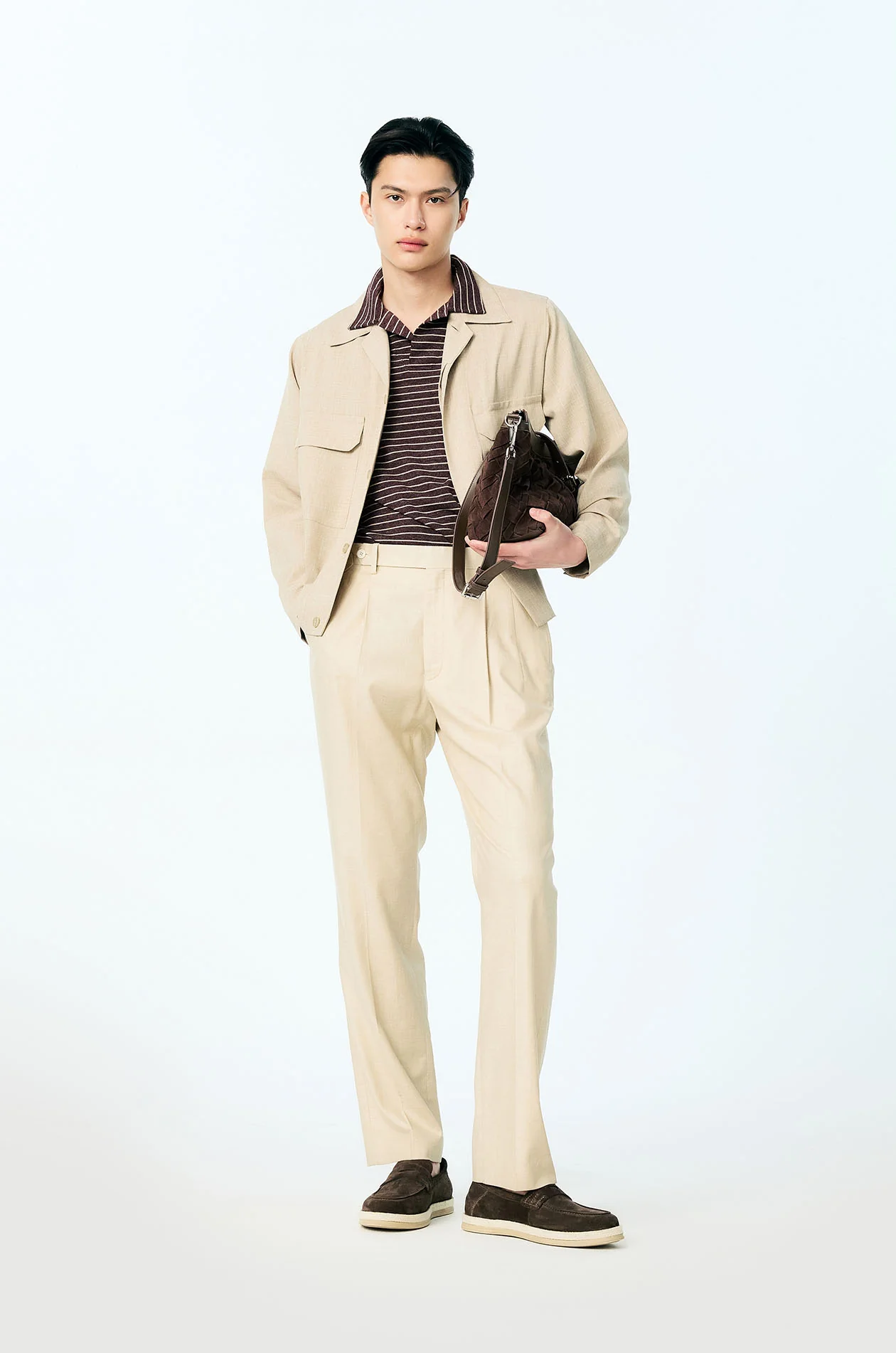 Striped French Terry Relaxed Polo - Image 9