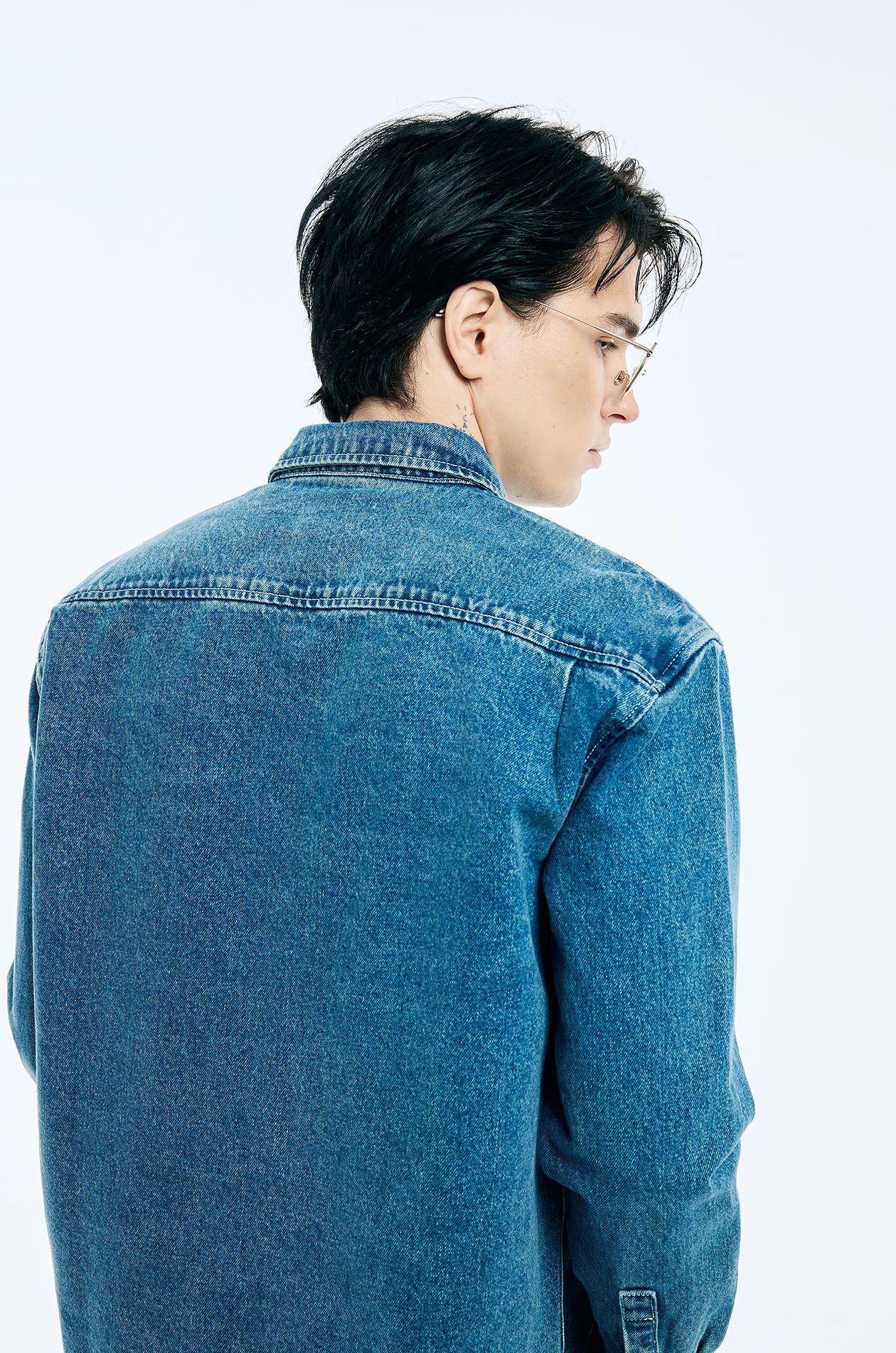 Rose Embroidered Denim Overshirt - Image 5