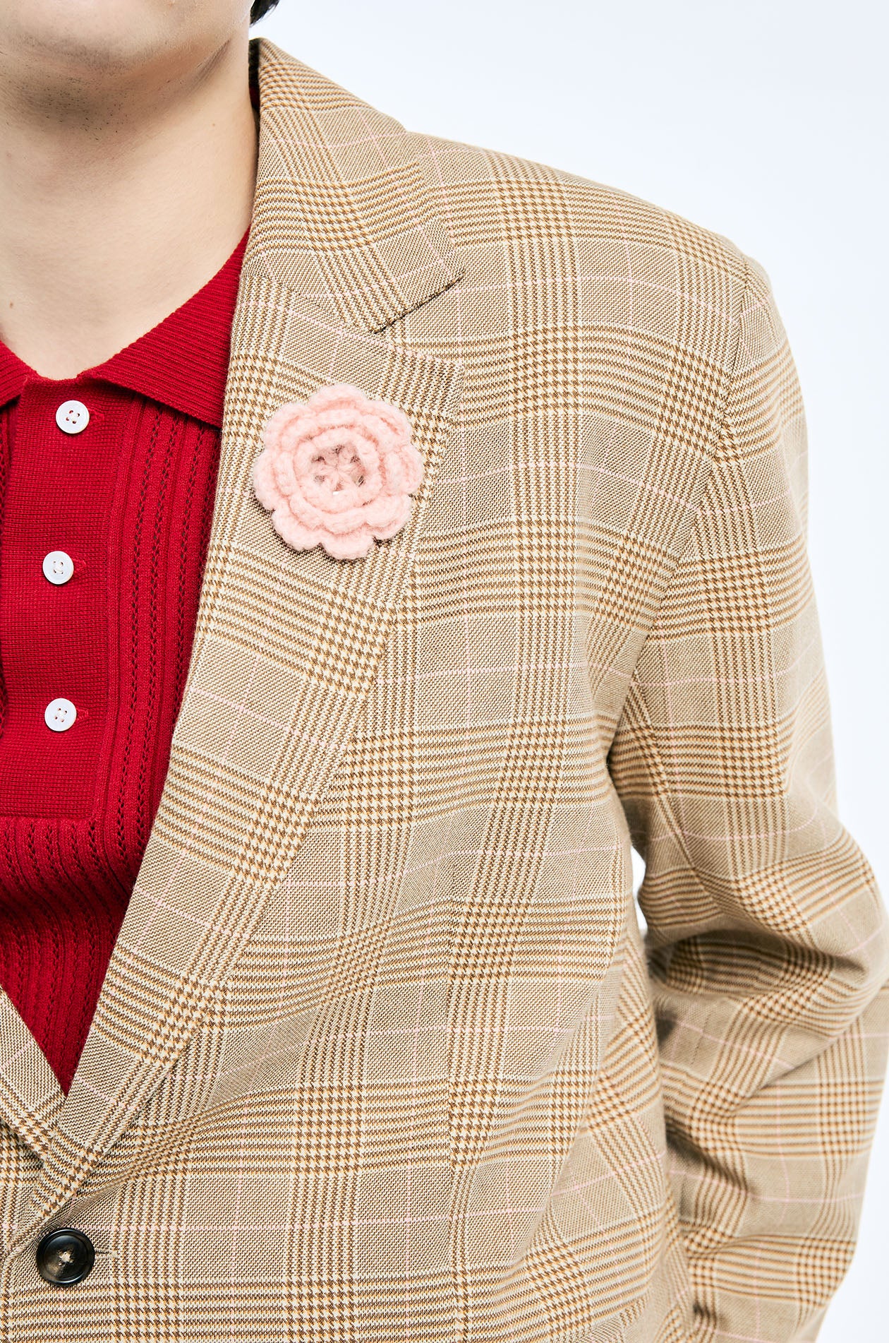 Cropped Plaid Blazer - Image 3