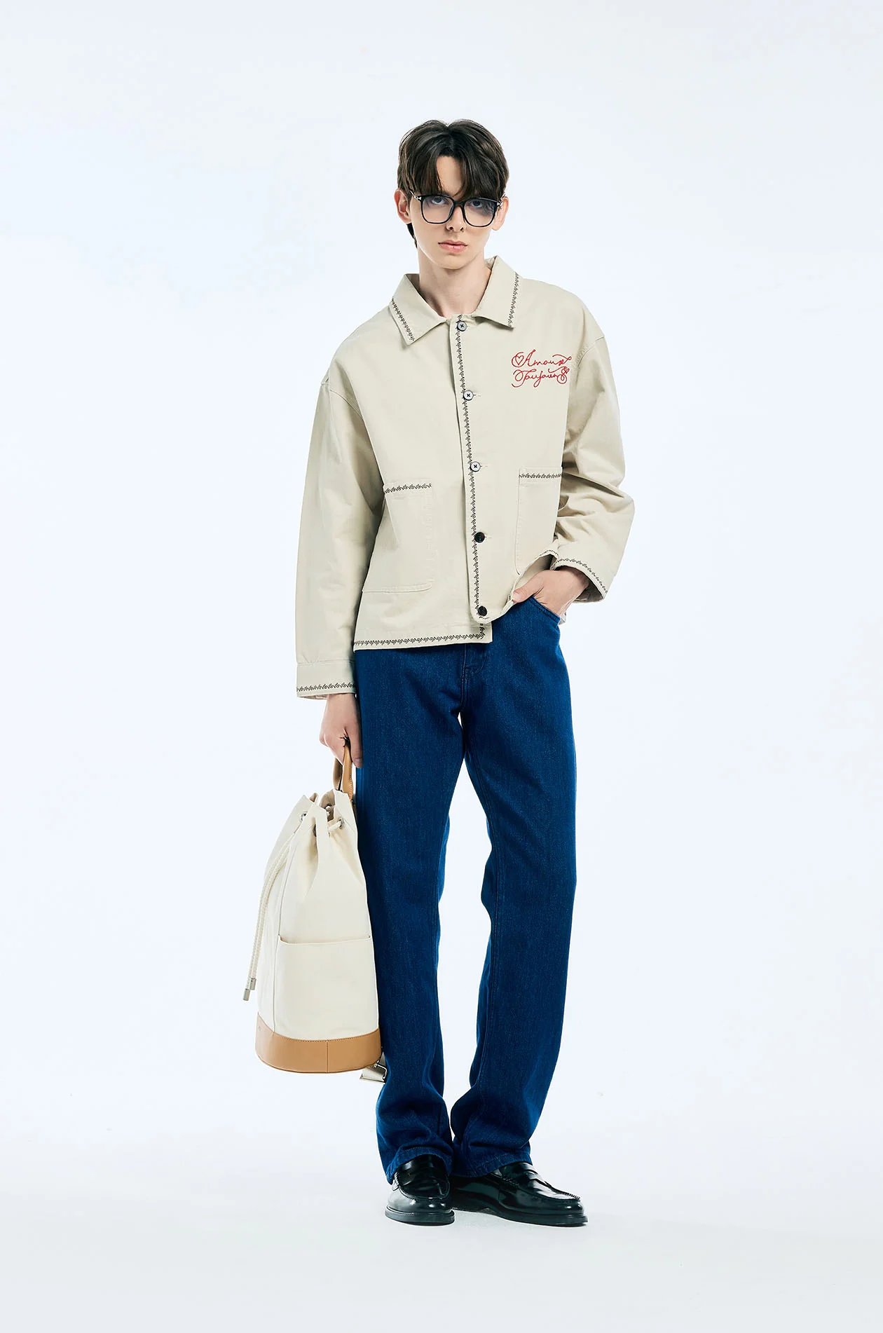 Embroidered Blouson Jacket