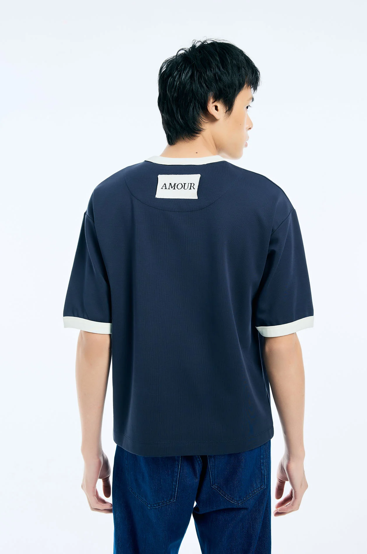 Rose Embroidered Ringer Tee - Image 5