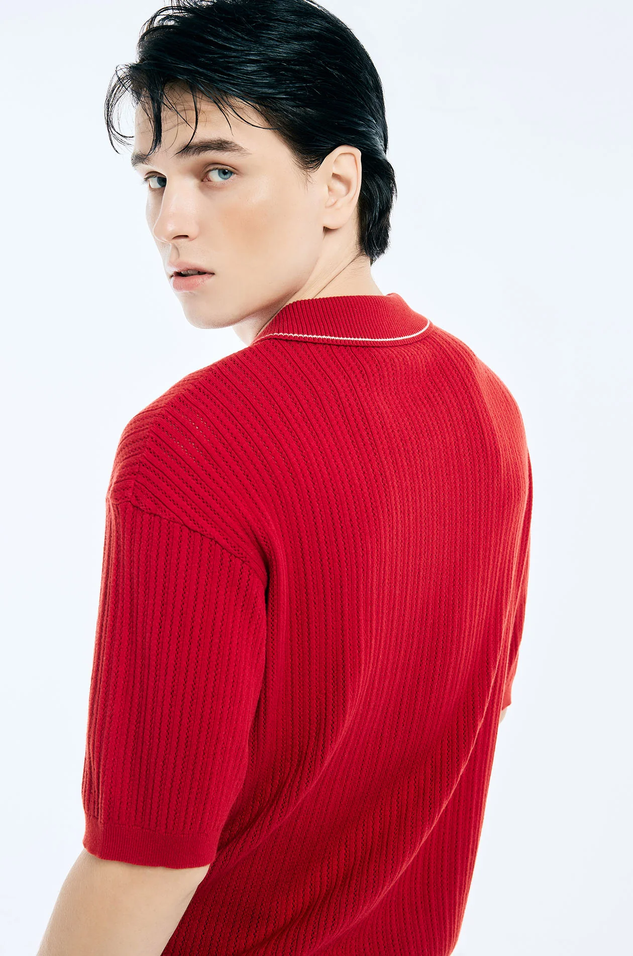 Rose Openwork Knit Polo - Image 4