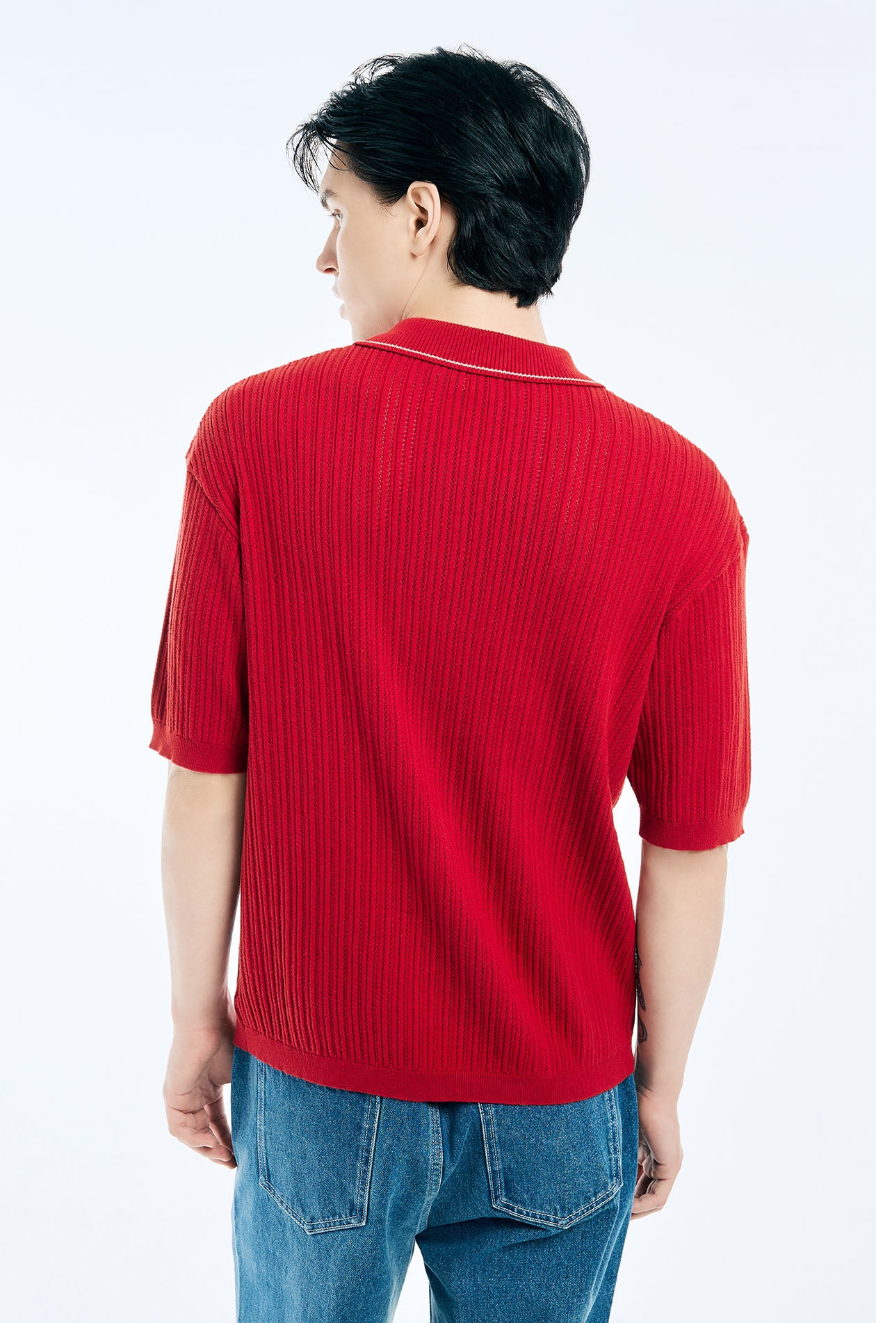Rose Openwork Knit Polo - Image 5