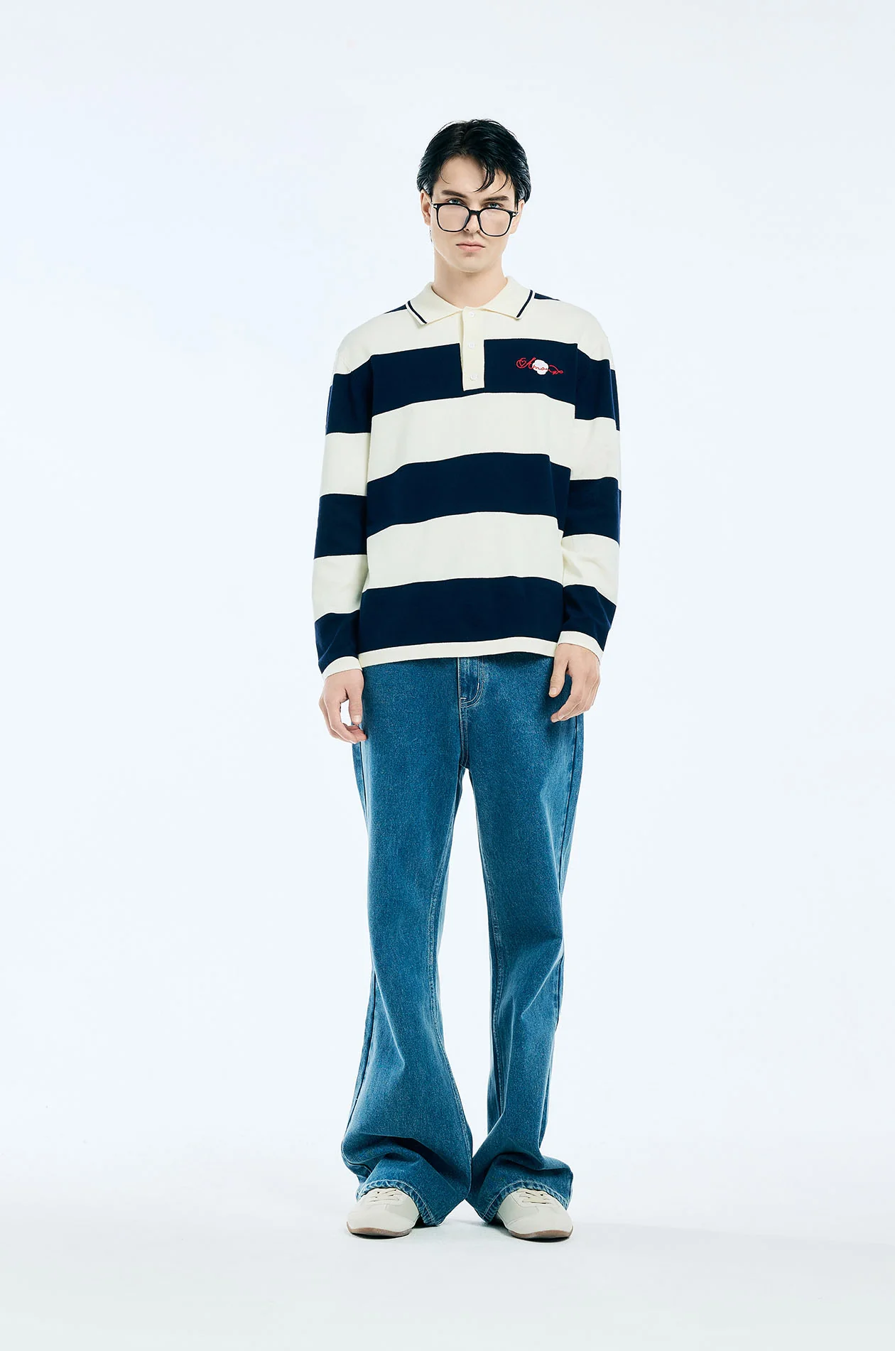 Rose Embroidered Rugby Polo - Image 5