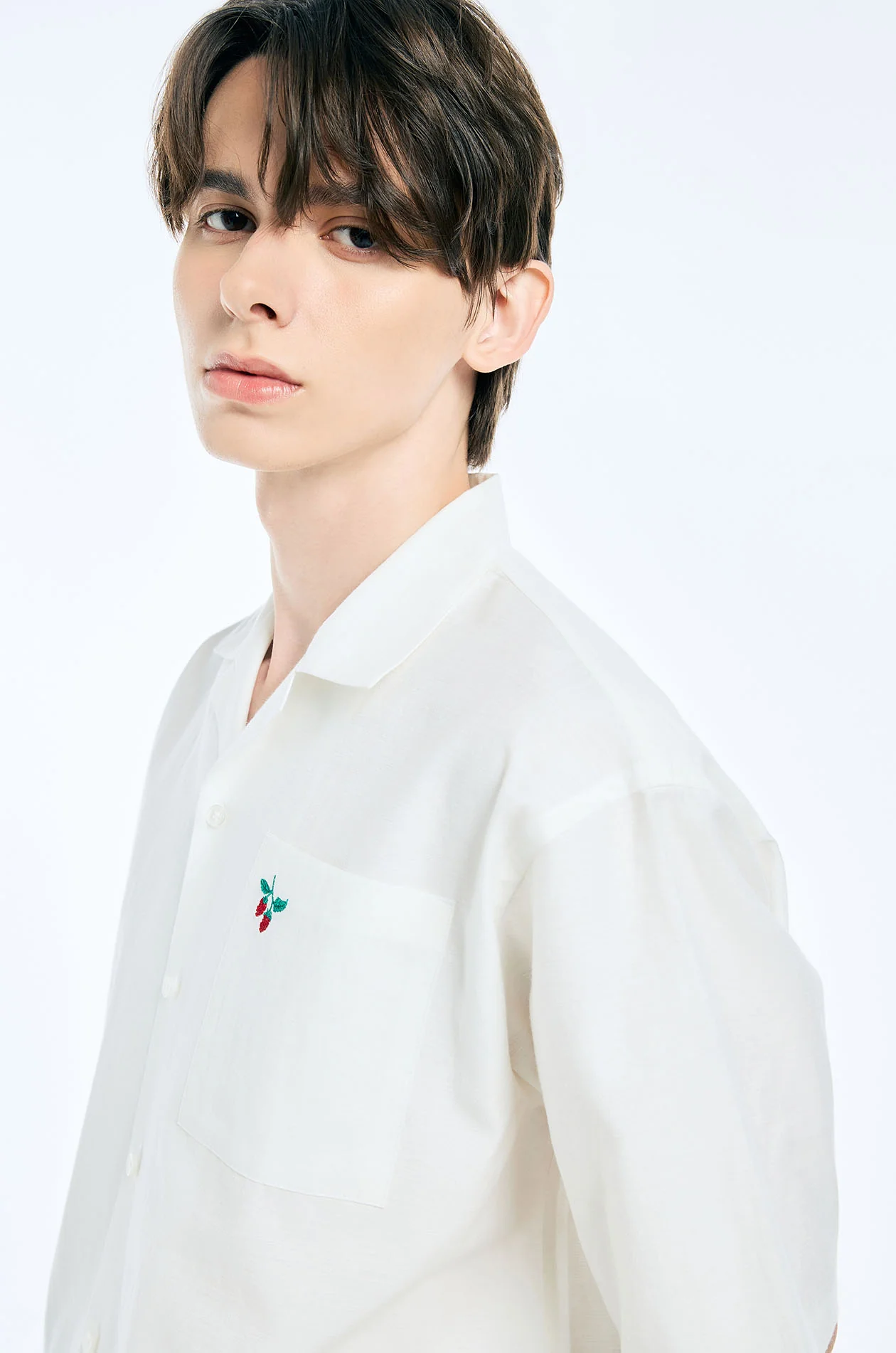Raspberry Linen-Blend Shirt - Image 3