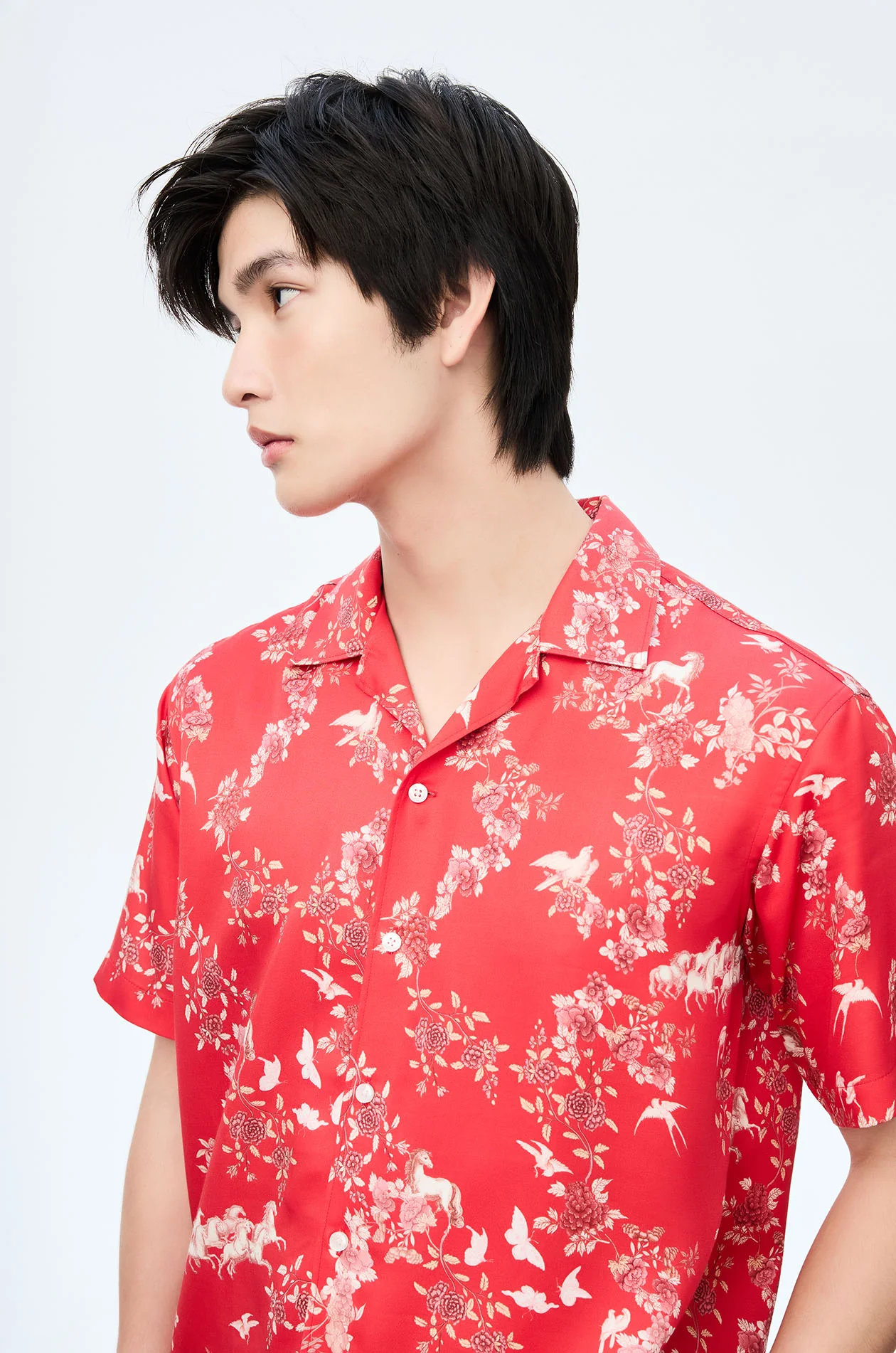Motif Printed Satin Shirt - Image 3