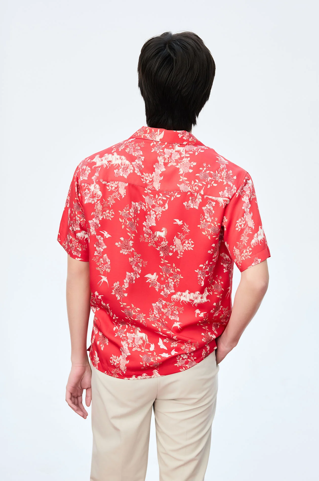 Motif Printed Satin Shirt - Image 4