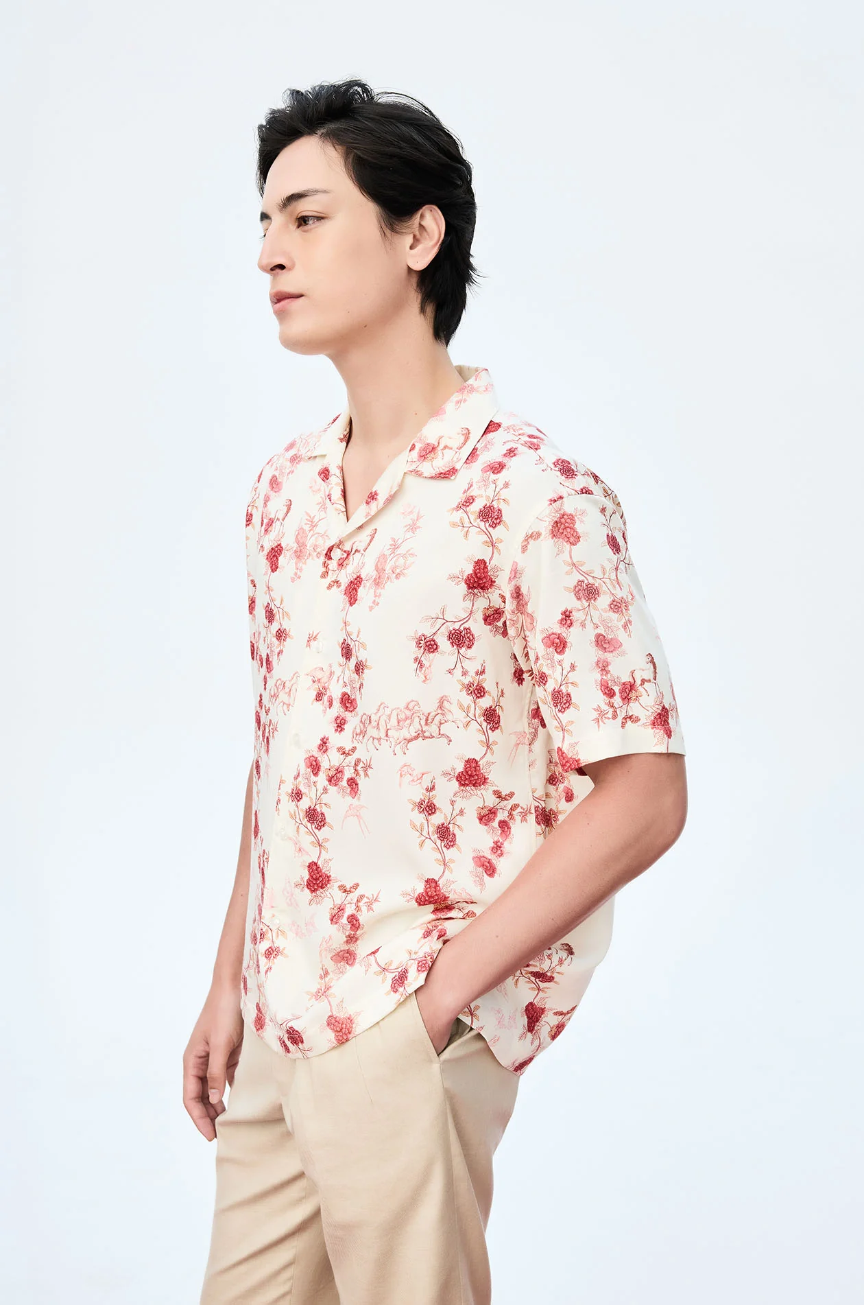 Motif Printed Satin Shirt - Image 7