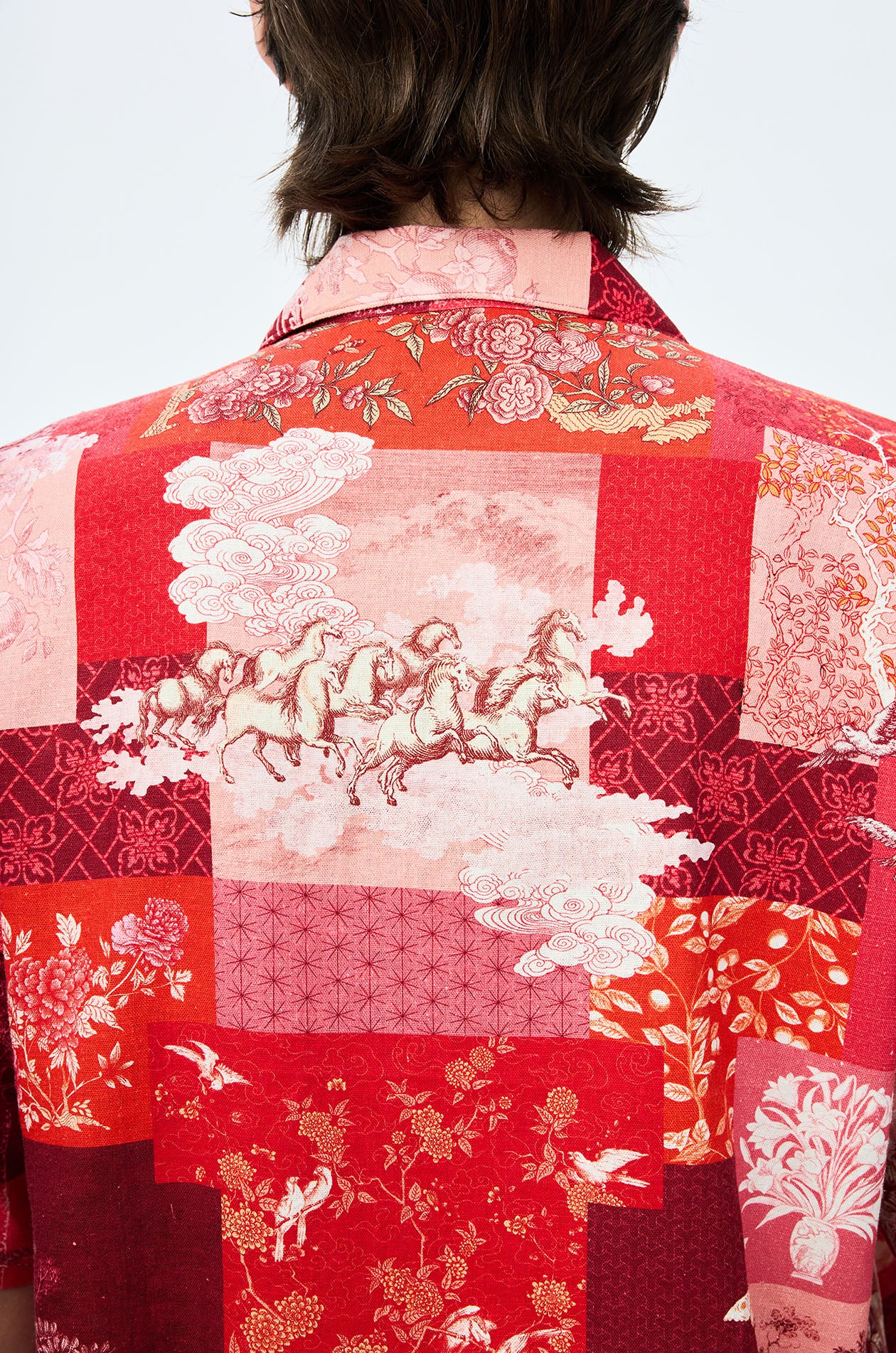 Patchwork Motifs Linen Blend Shirt - Image 3