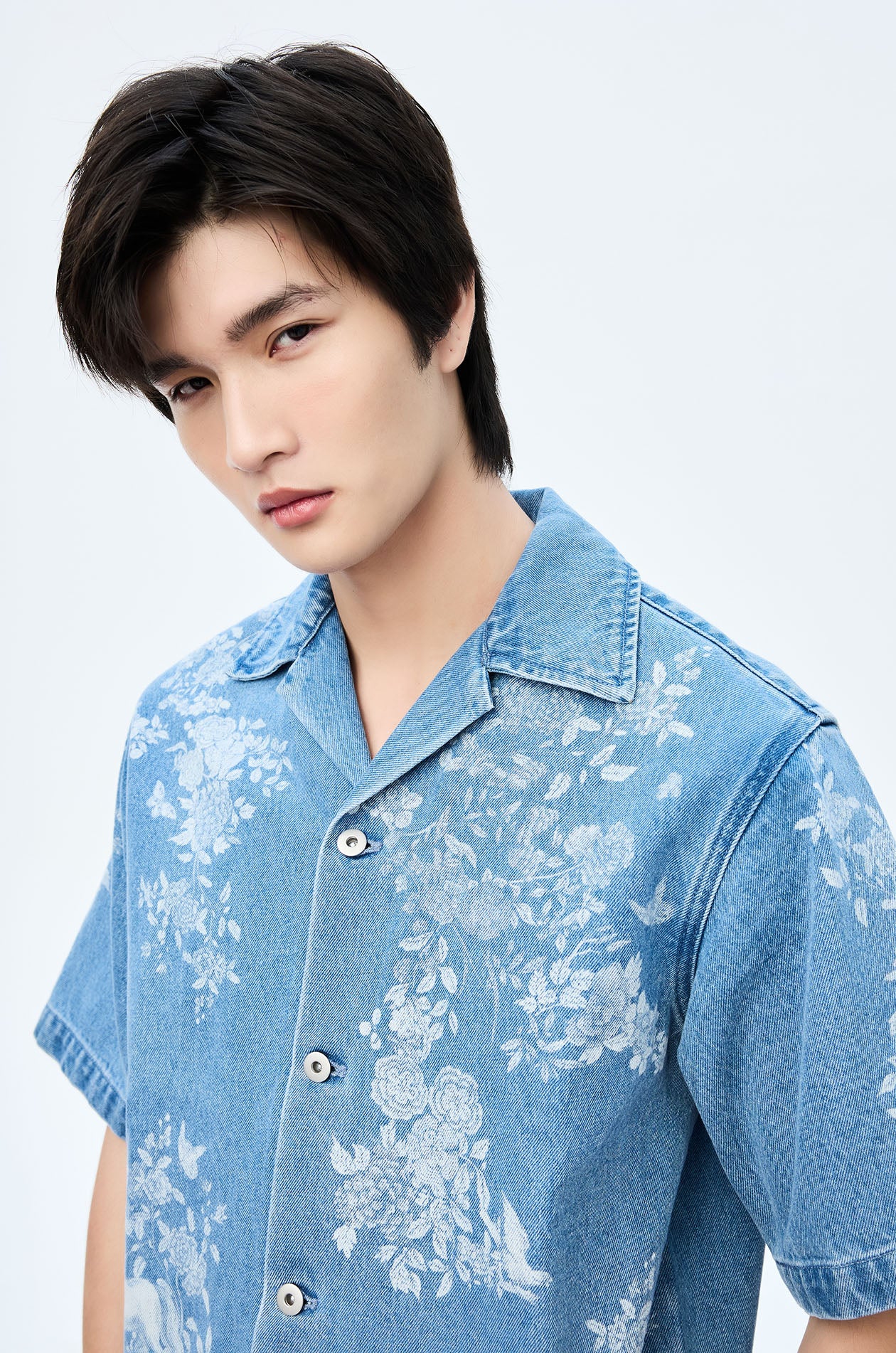 Motif Printed Denim Shirt - Image 3