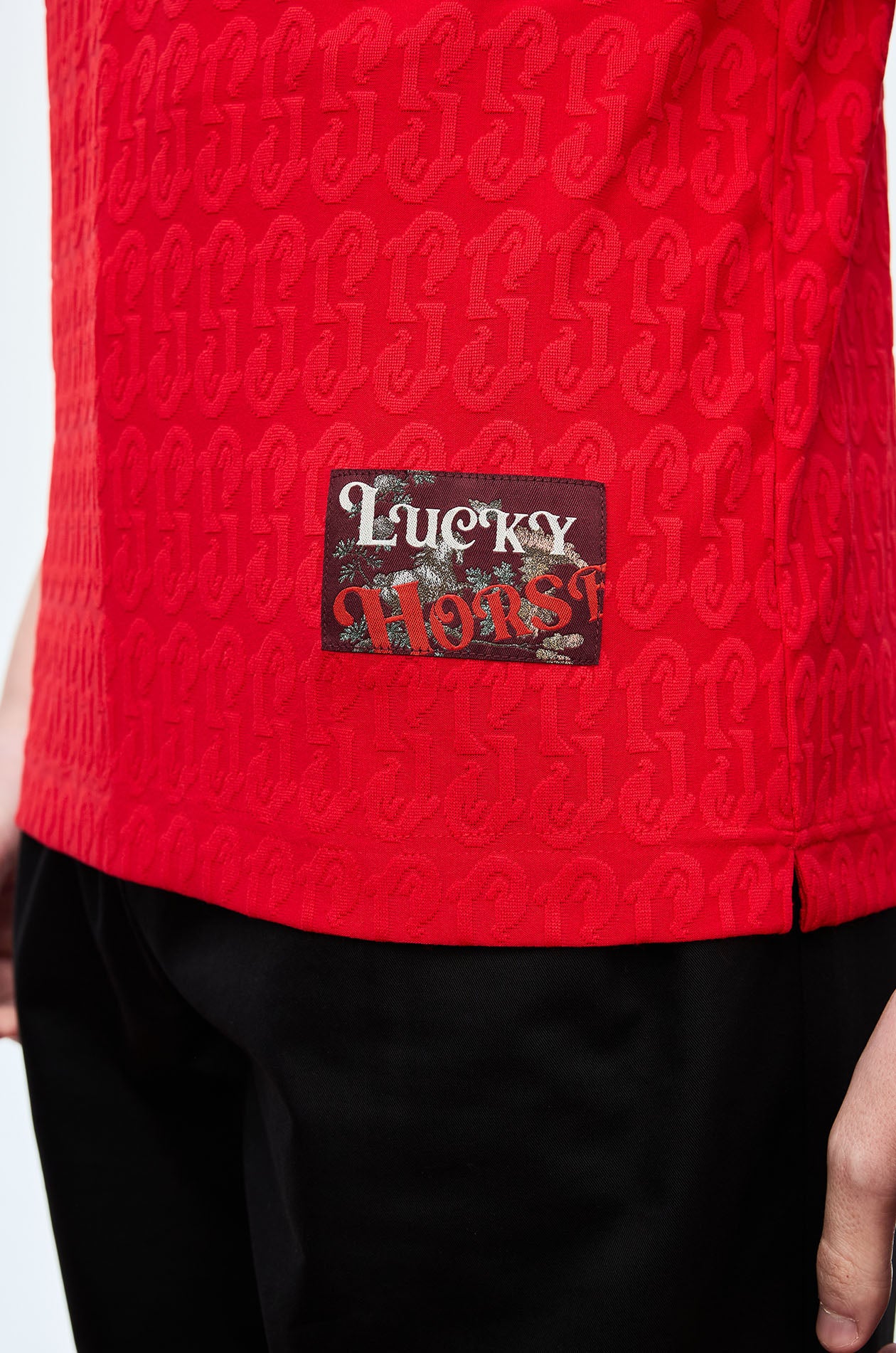 Monogram Jacquard Collarless Polo Shirt - Image 3