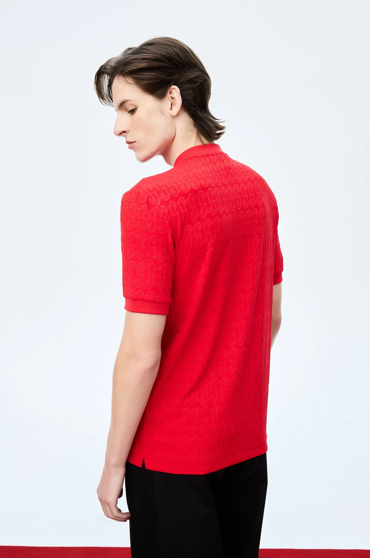 Monogram Jacquard Collarless Polo Shirt - Image 5