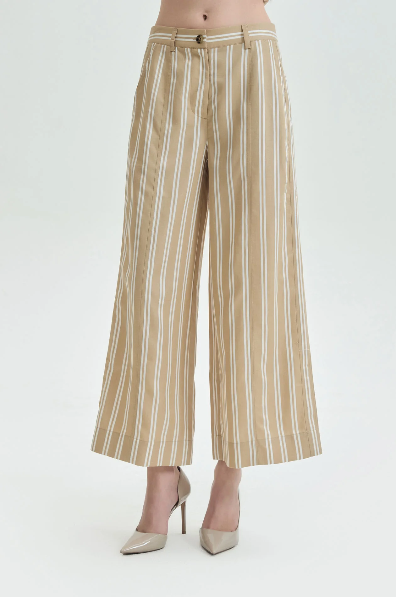 Striped Cropped Palazzo Pants - Image 2