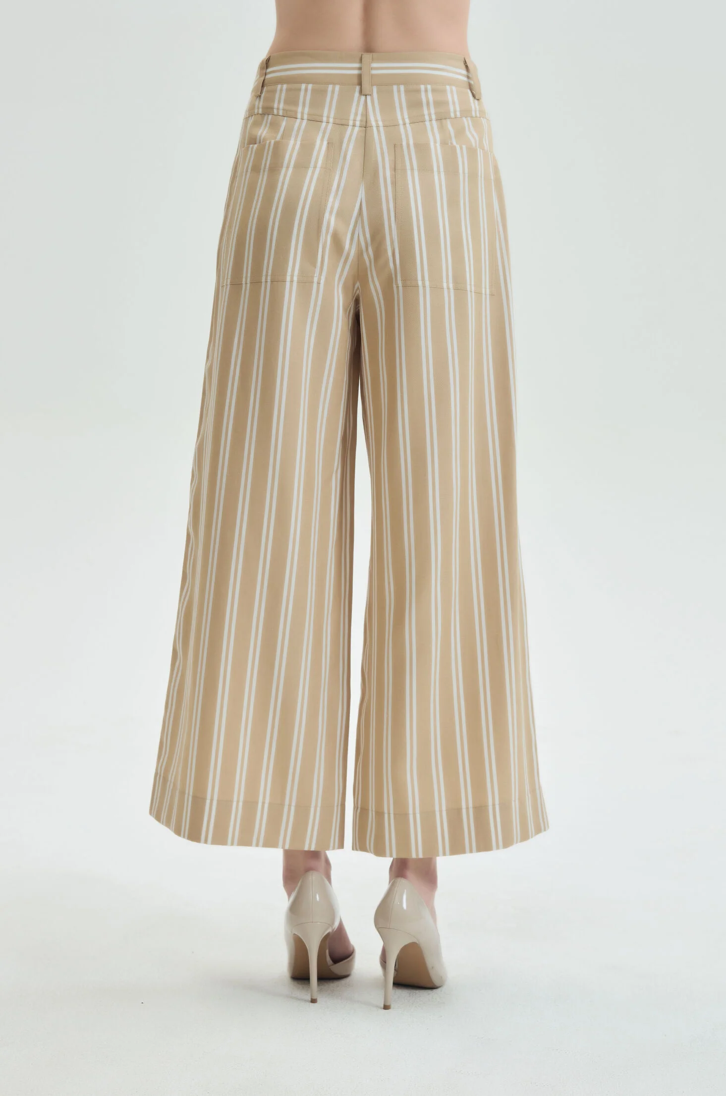 Striped Cropped Palazzo Pants - Image 4