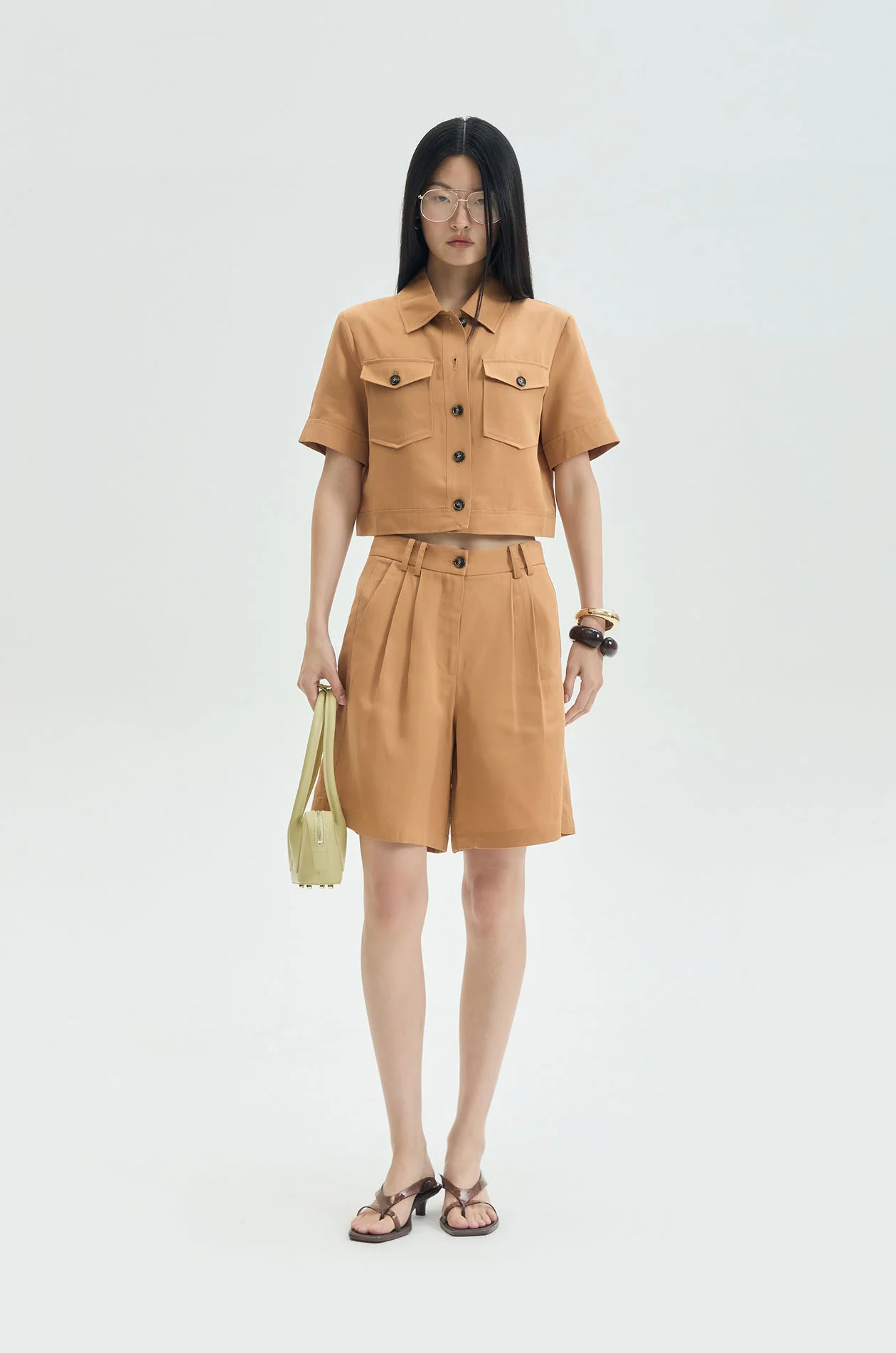 Pleated Bermuda Shorts