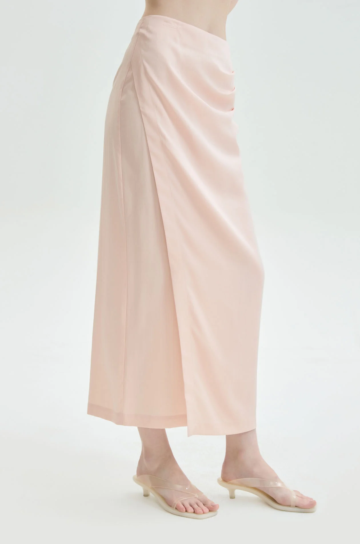 Wrapped Lyocell Pencil Midi Skirt - Image 2