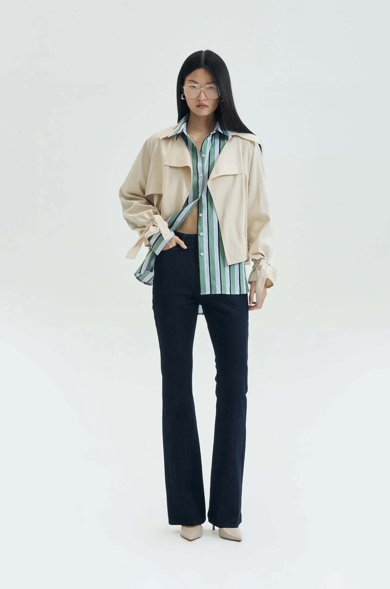 Striped Lyocell Pocket Shirt