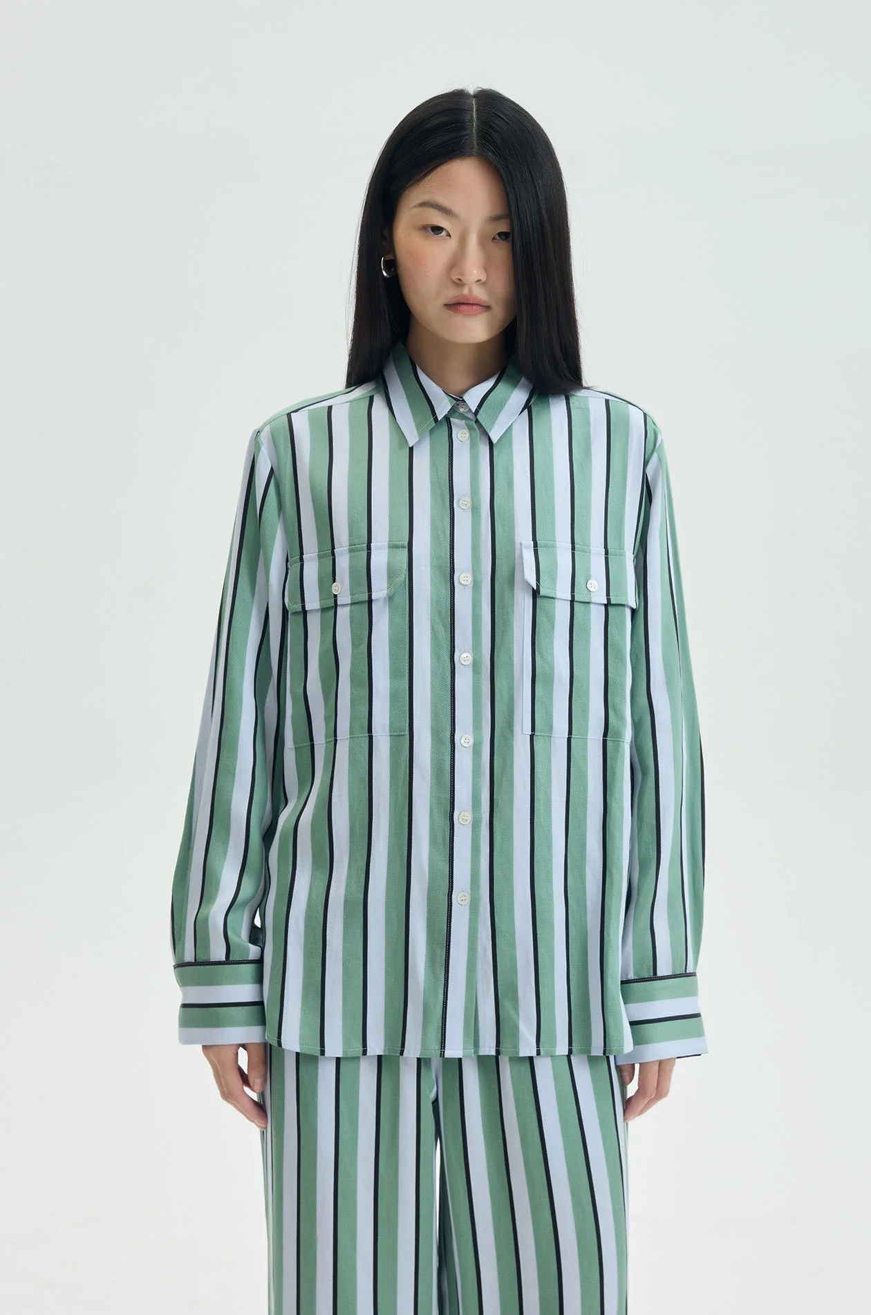 Striped Lyocell Pocket Shirt - Image 2