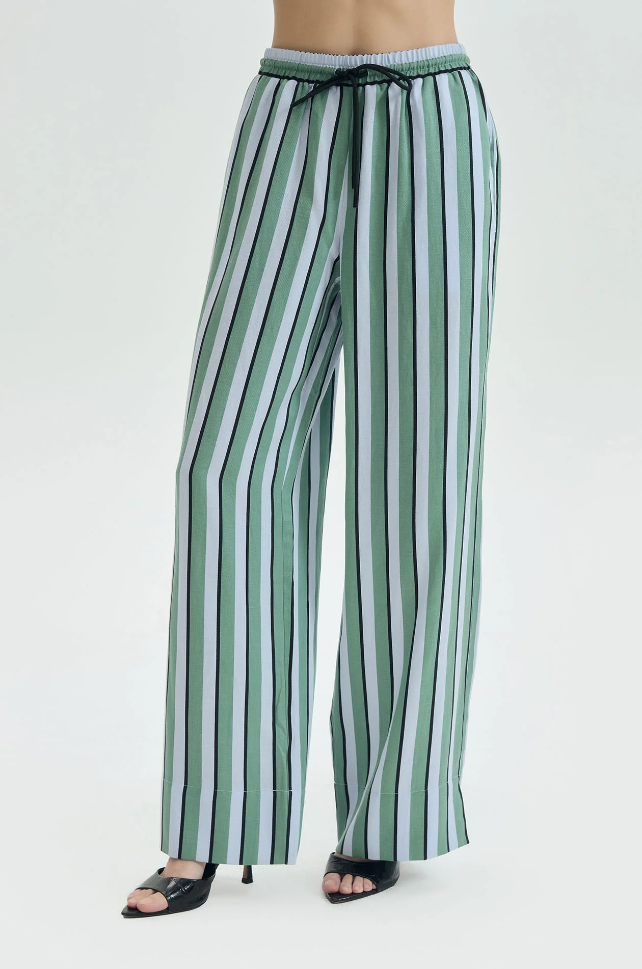 Striped Lyocell Leisure Pants - Image 2